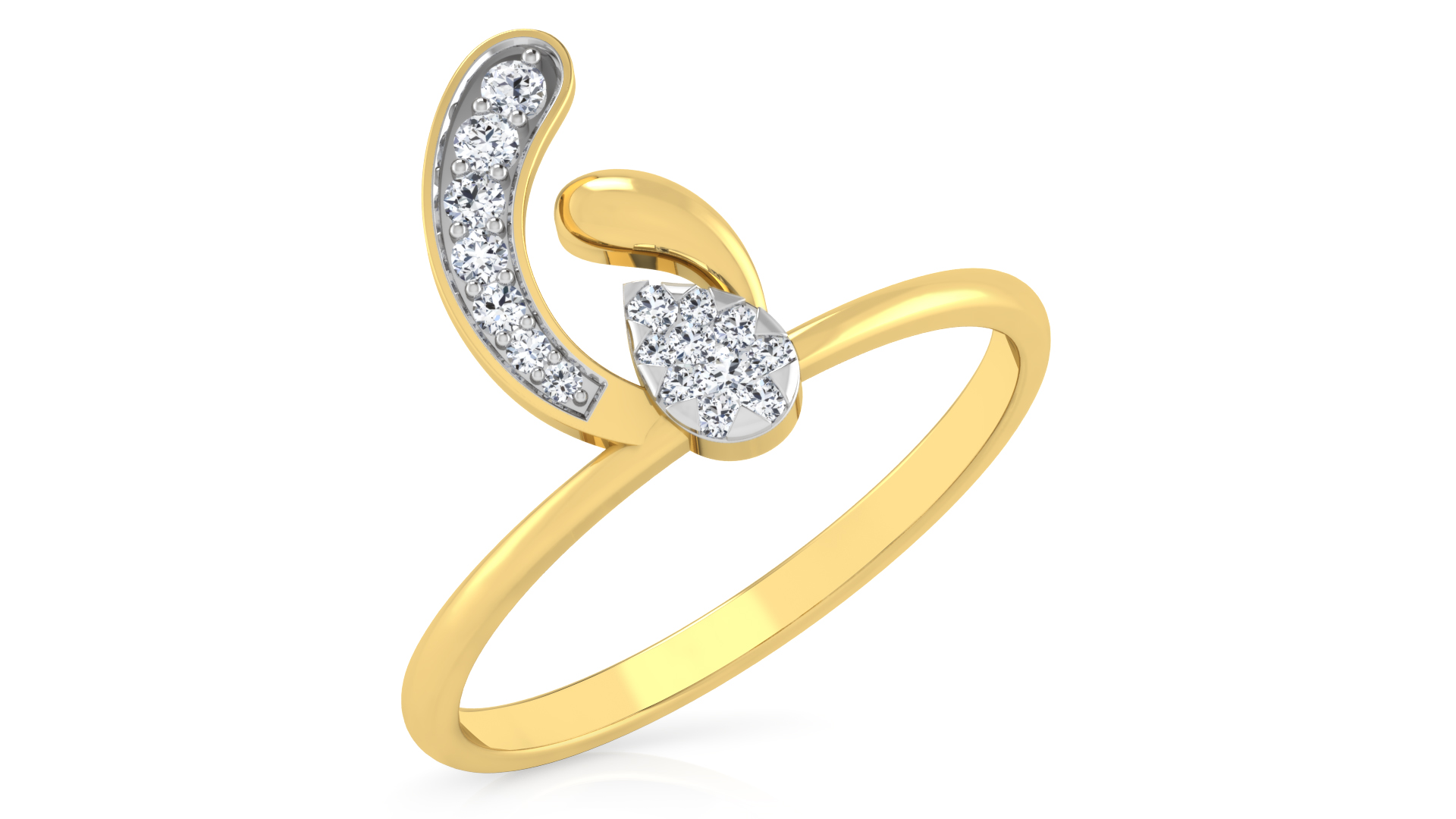 Designer Stylish 18 K Gold Diamond Ring for Women and Girls