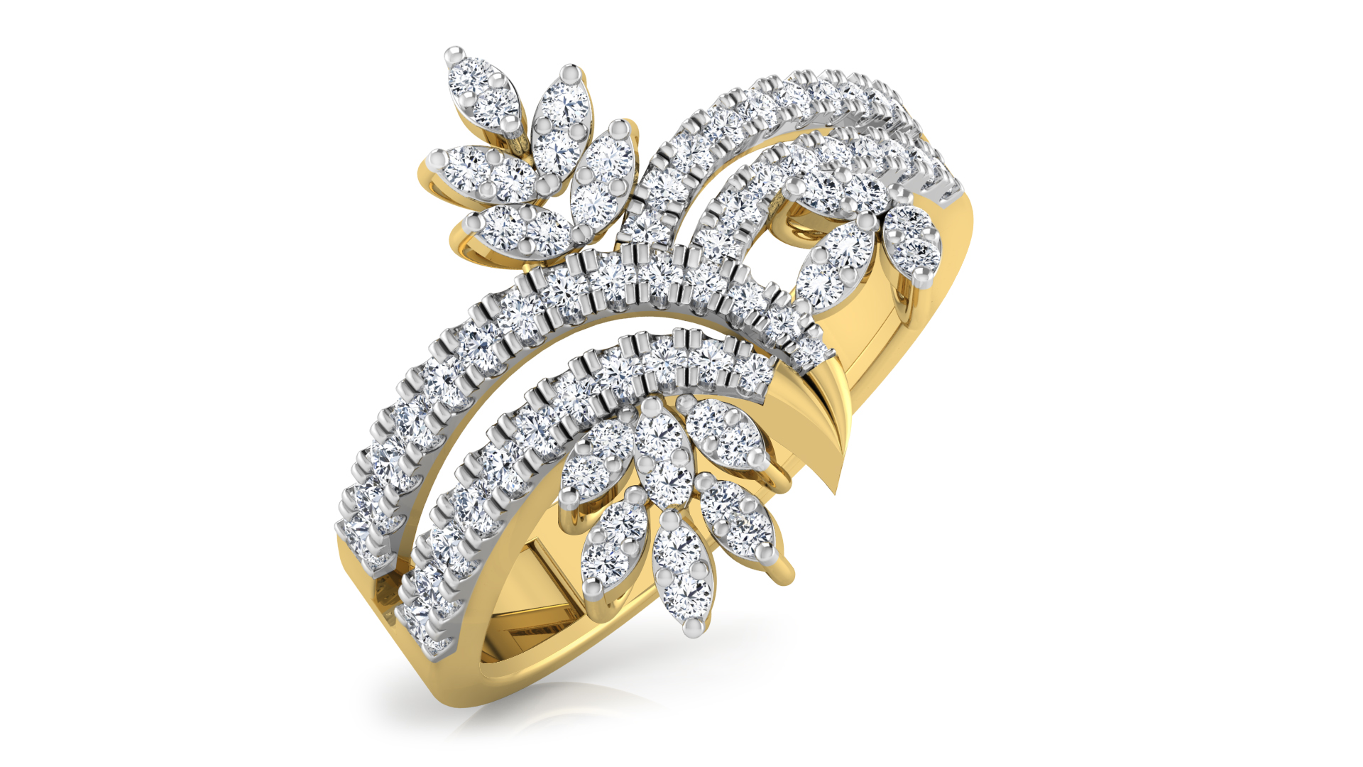 Designer Stylish 18 K Gold Diamond Ring for Women and Girls