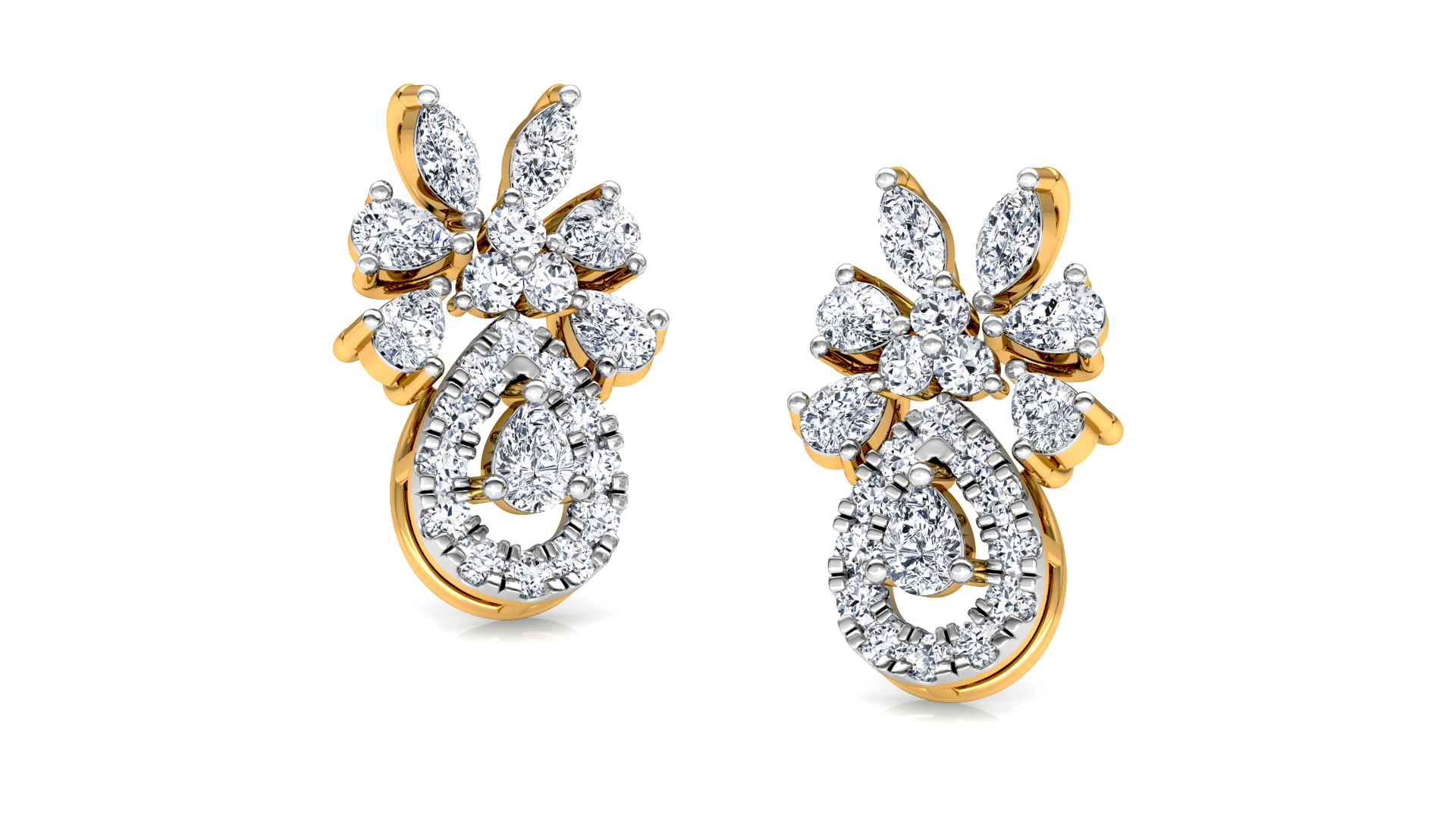 Designer Trendy Gold Diamond Earring