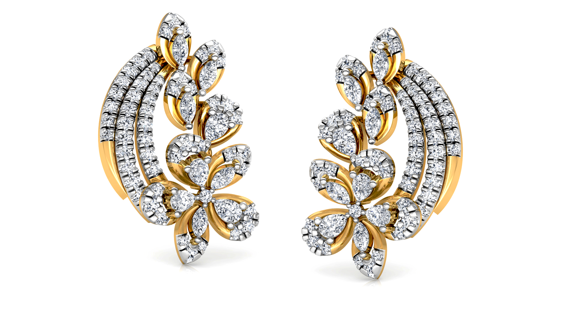 Designer Trendy Gold Diamond Earring