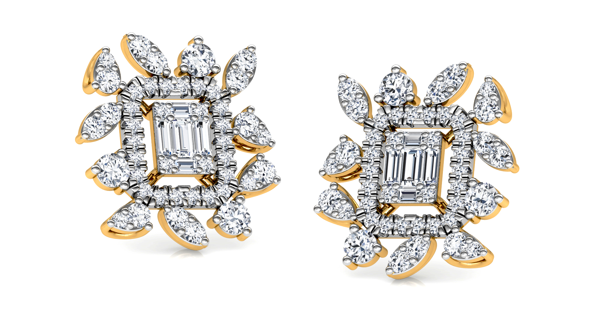 Designer Trendy Gold Diamond Earring