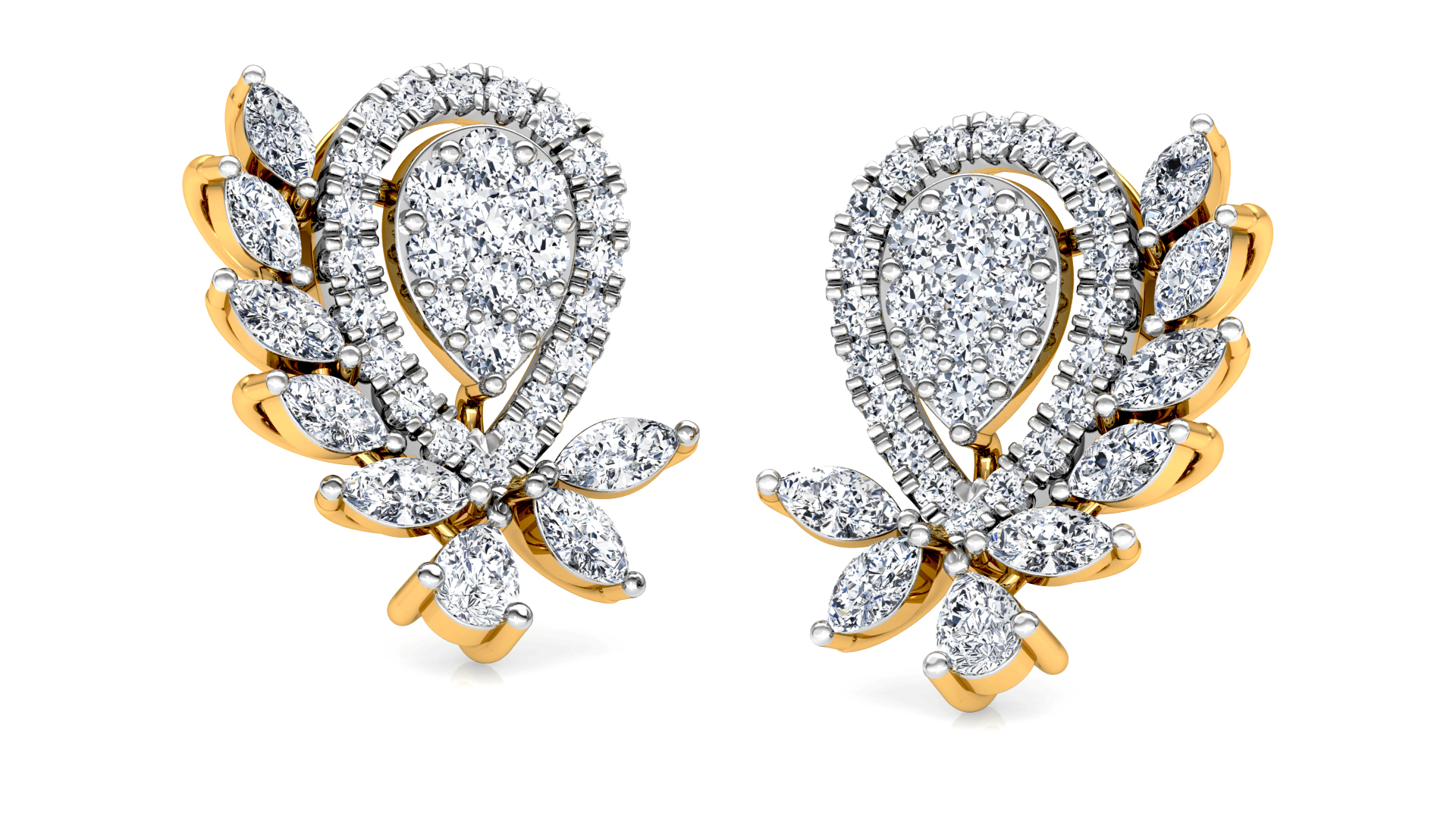 Designer Trendy Gold Diamond Earring