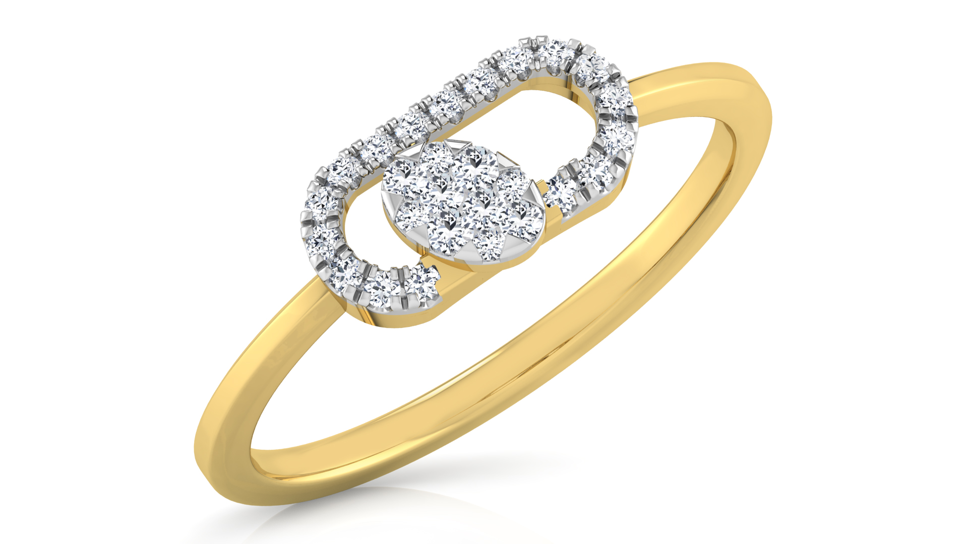 Designer Stylish 18 K Gold Diamond Ring for Women and Girls