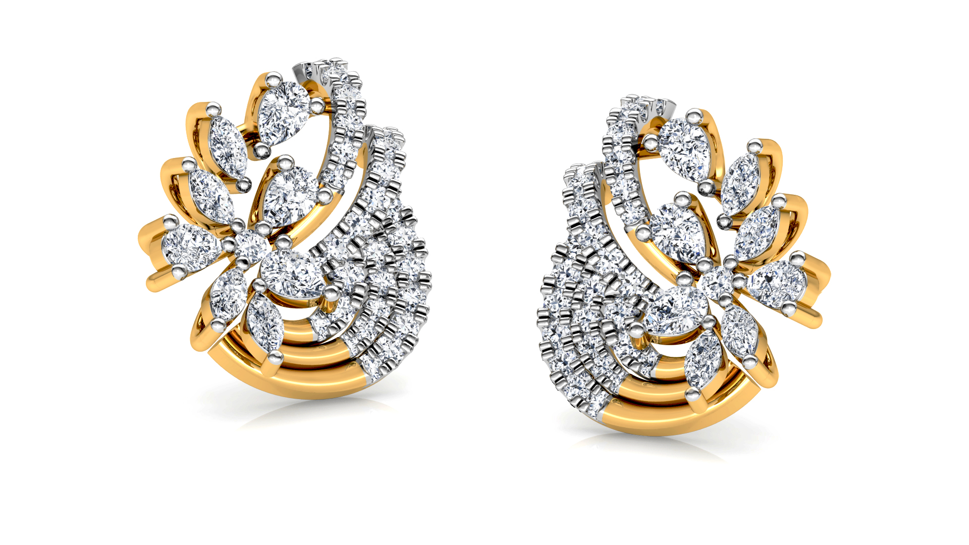 Designer Trendy Gold Diamond Earring