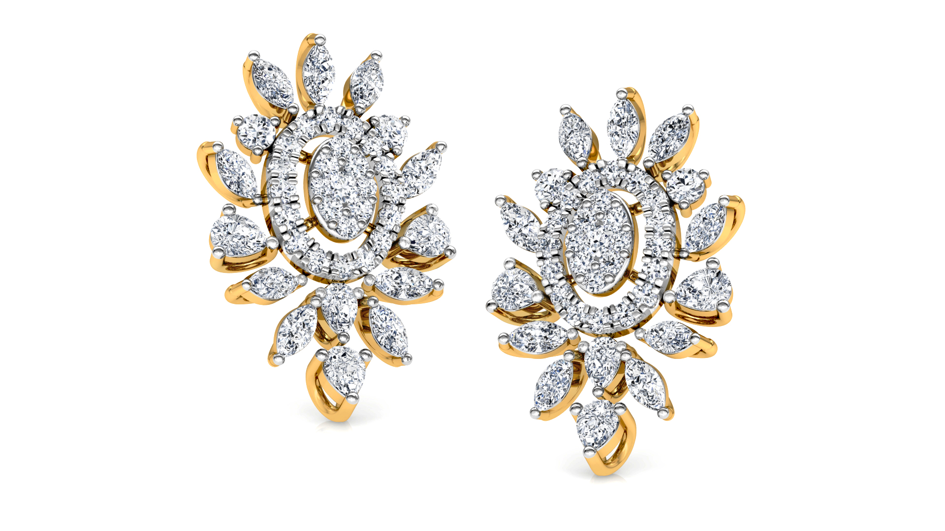 Designer Trendy Gold Diamond Earring