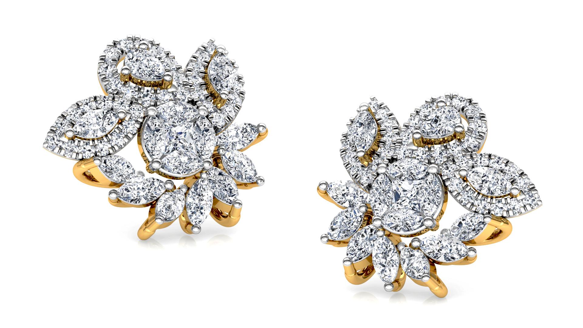 Designer Gold Trendy Diamond Earring