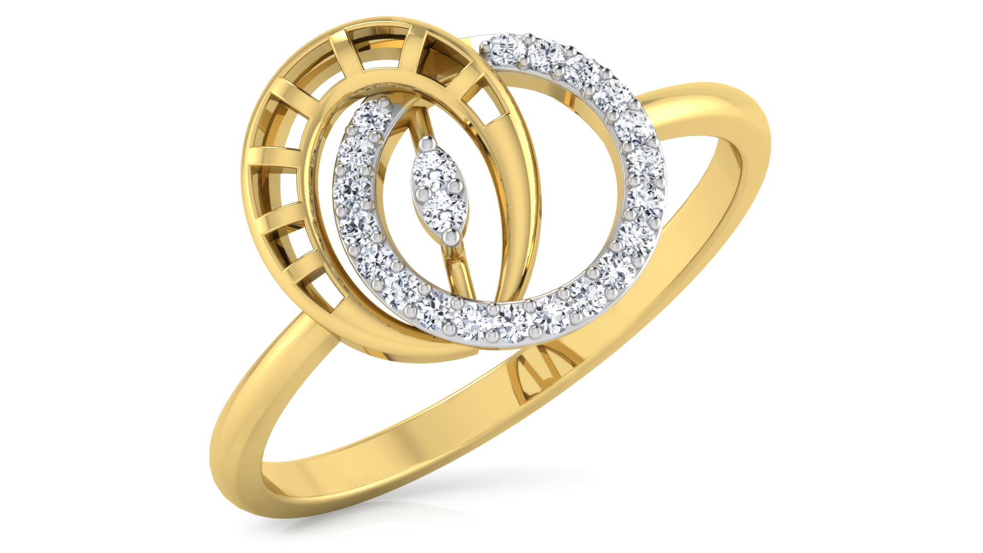 Designer Stylish 18 K Gold Diamond Ring for Women and Girls