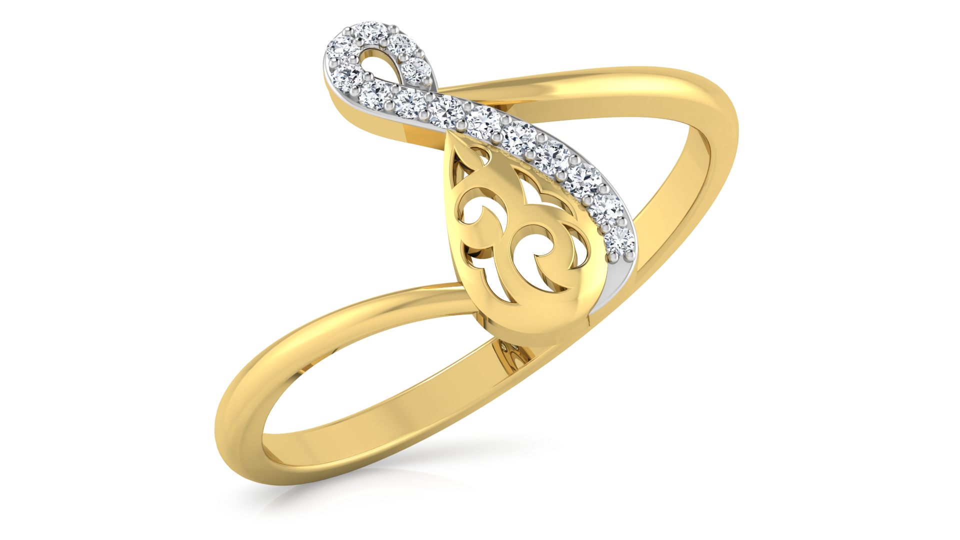 Designer Stylish 18 K Gold Diamond Ring for Women and Girls