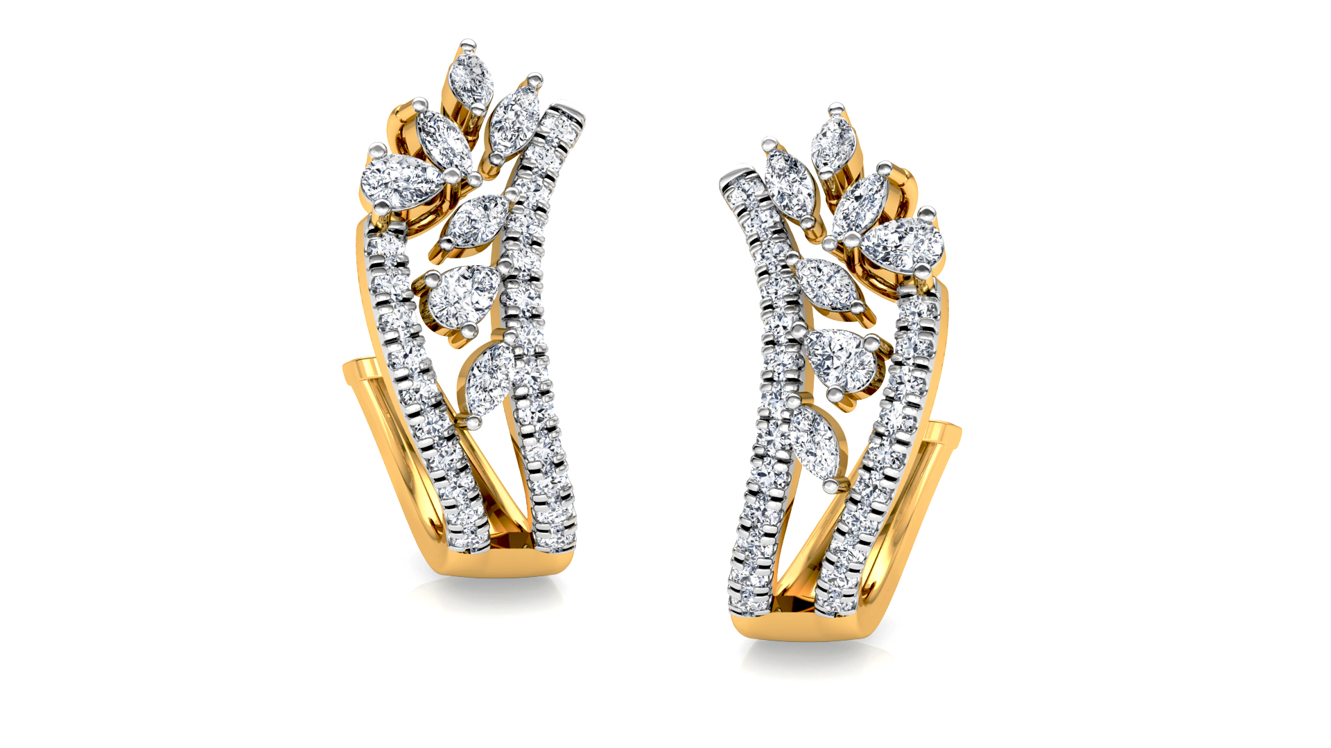 Designer Trendy Gold Diamond Earring