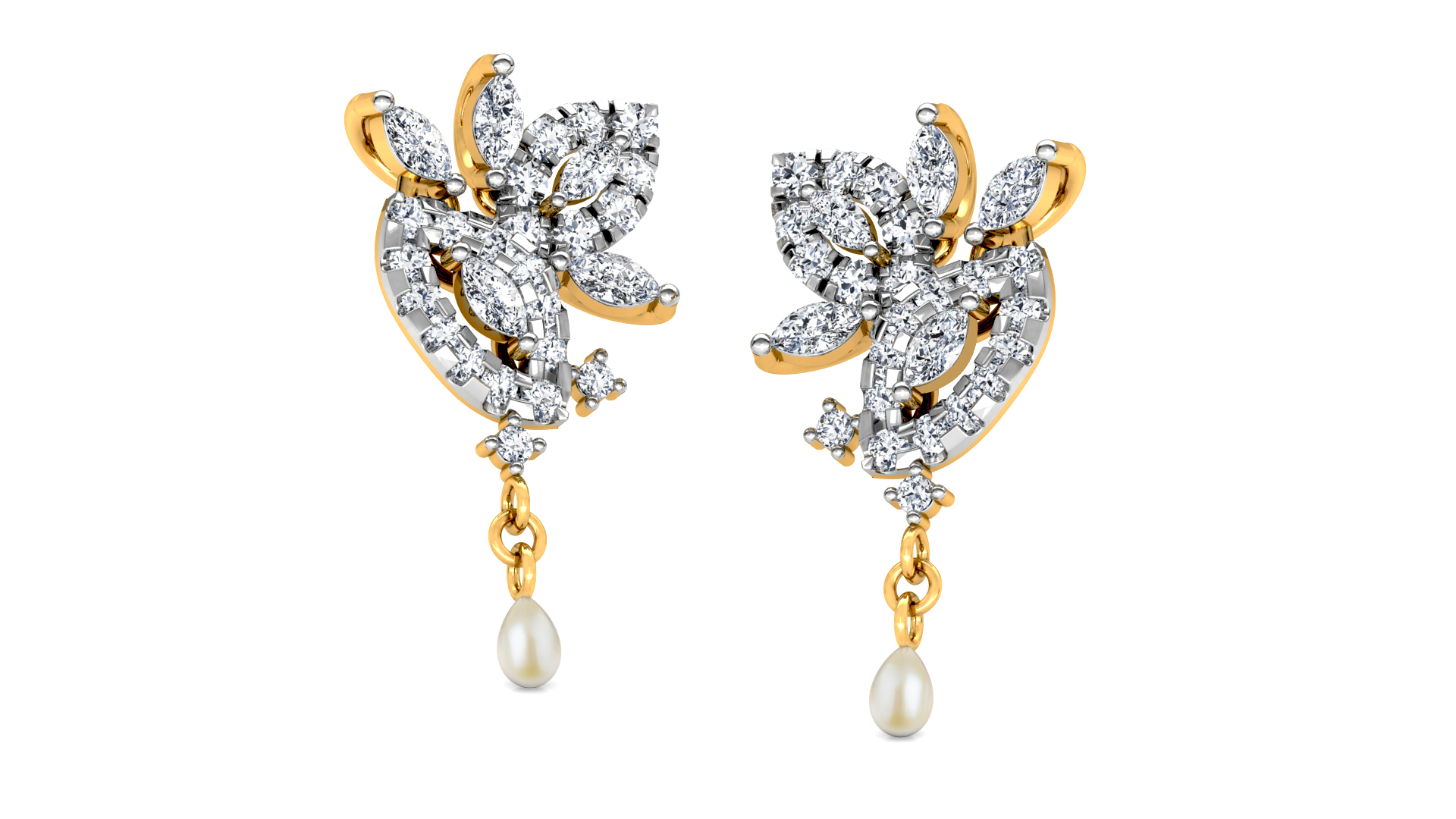 Designer Trendy Gold Diamond Earring