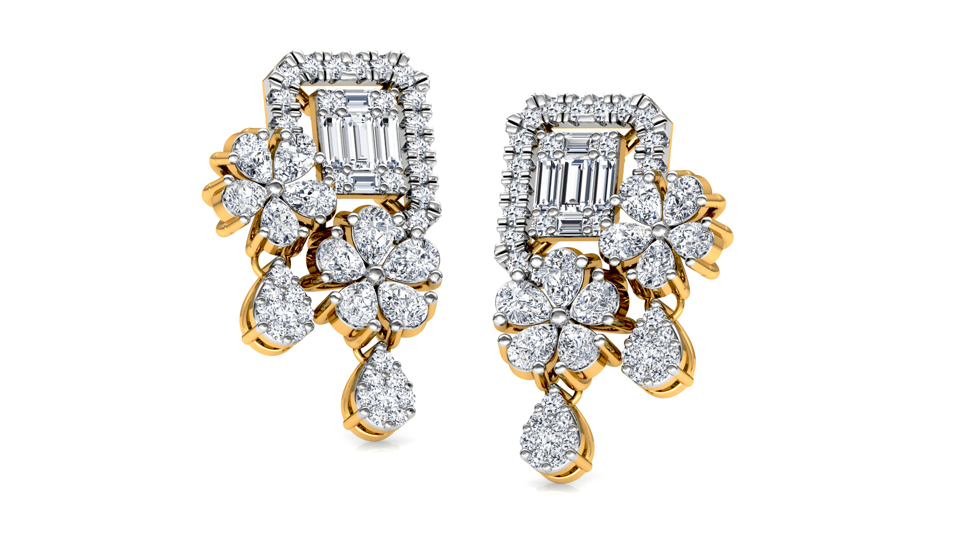 Designer Trendy Gold Diamond Earring