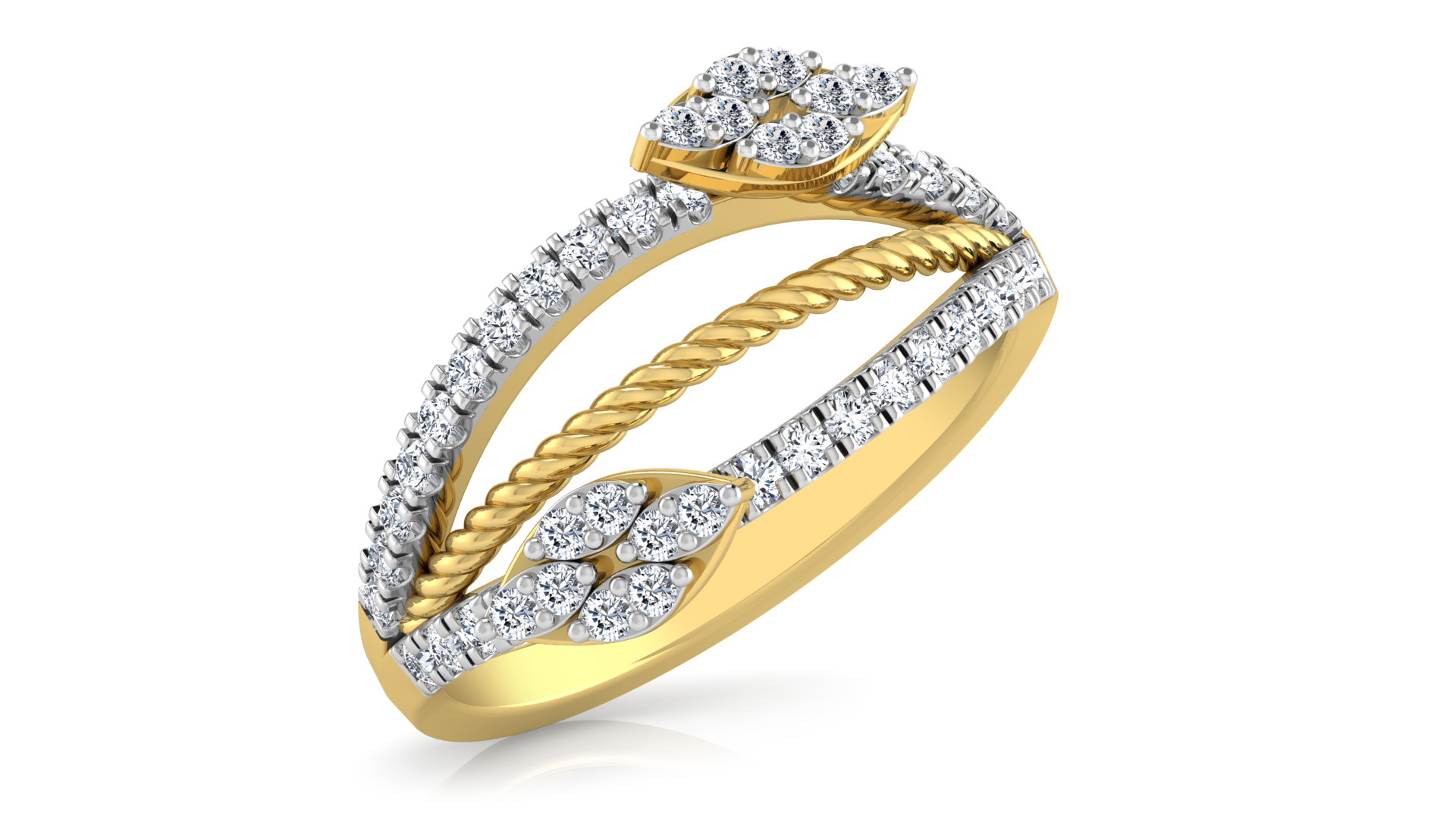 Designer Stylish 18 K Gold Diamond Ring for Women and Girls