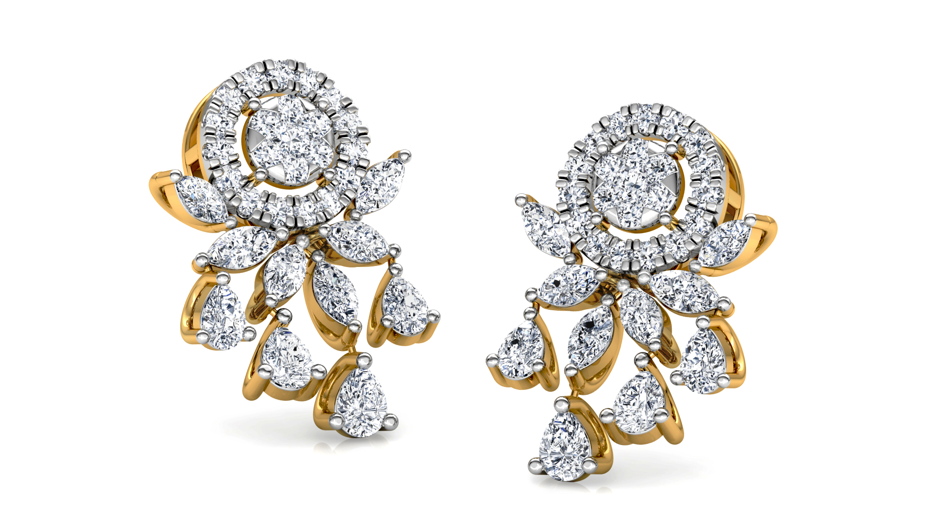 Designer Trendy Gold Diamond Earring