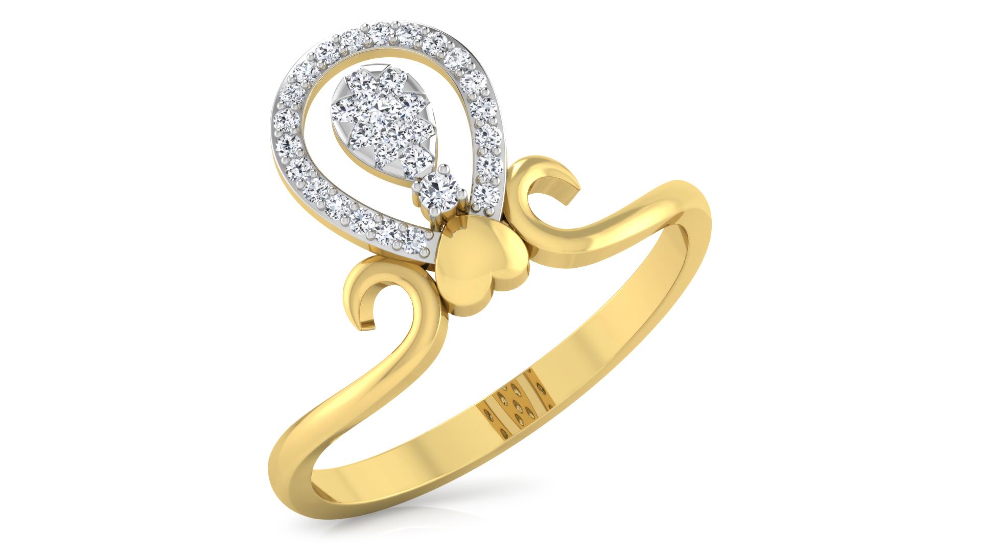 Designer Stylish 18 K Gold Diamond Ring for Women and Girls