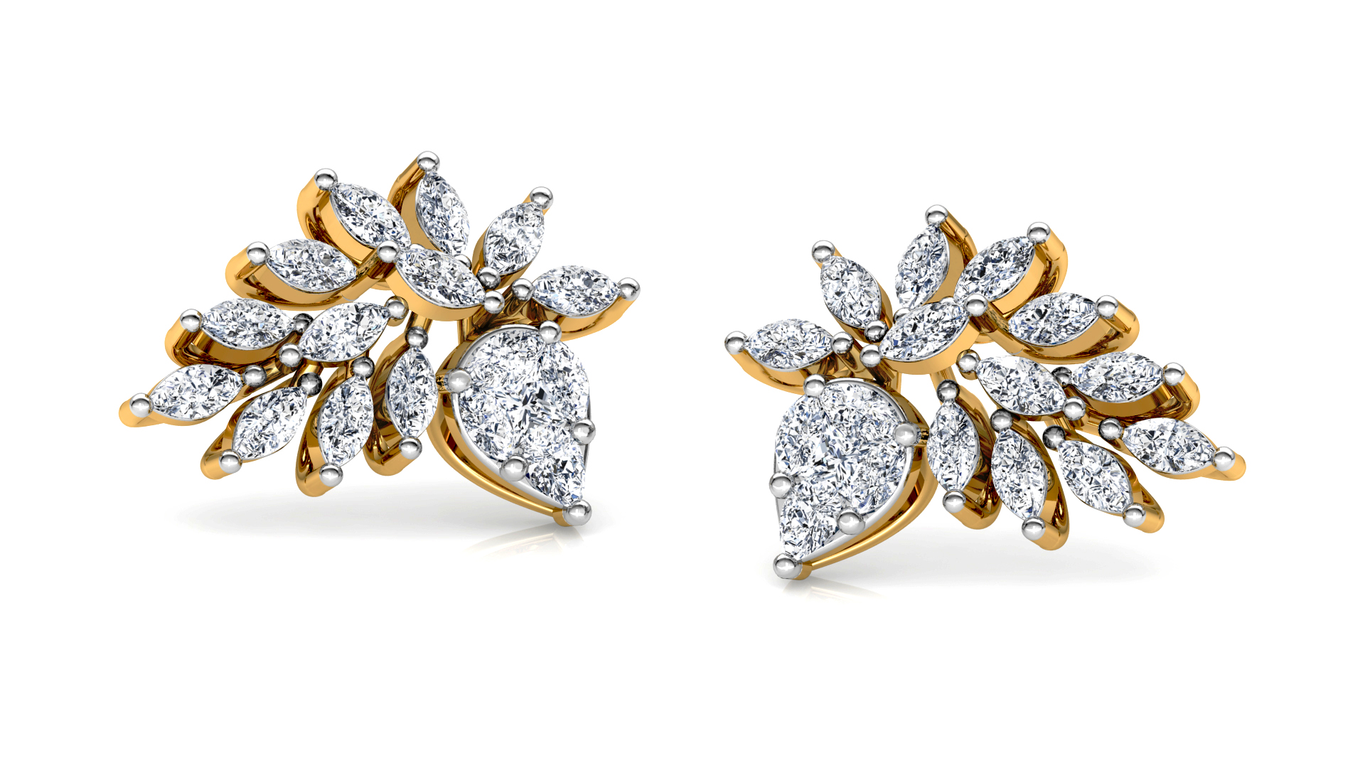 Designer Trendy Gold Diamond Earring