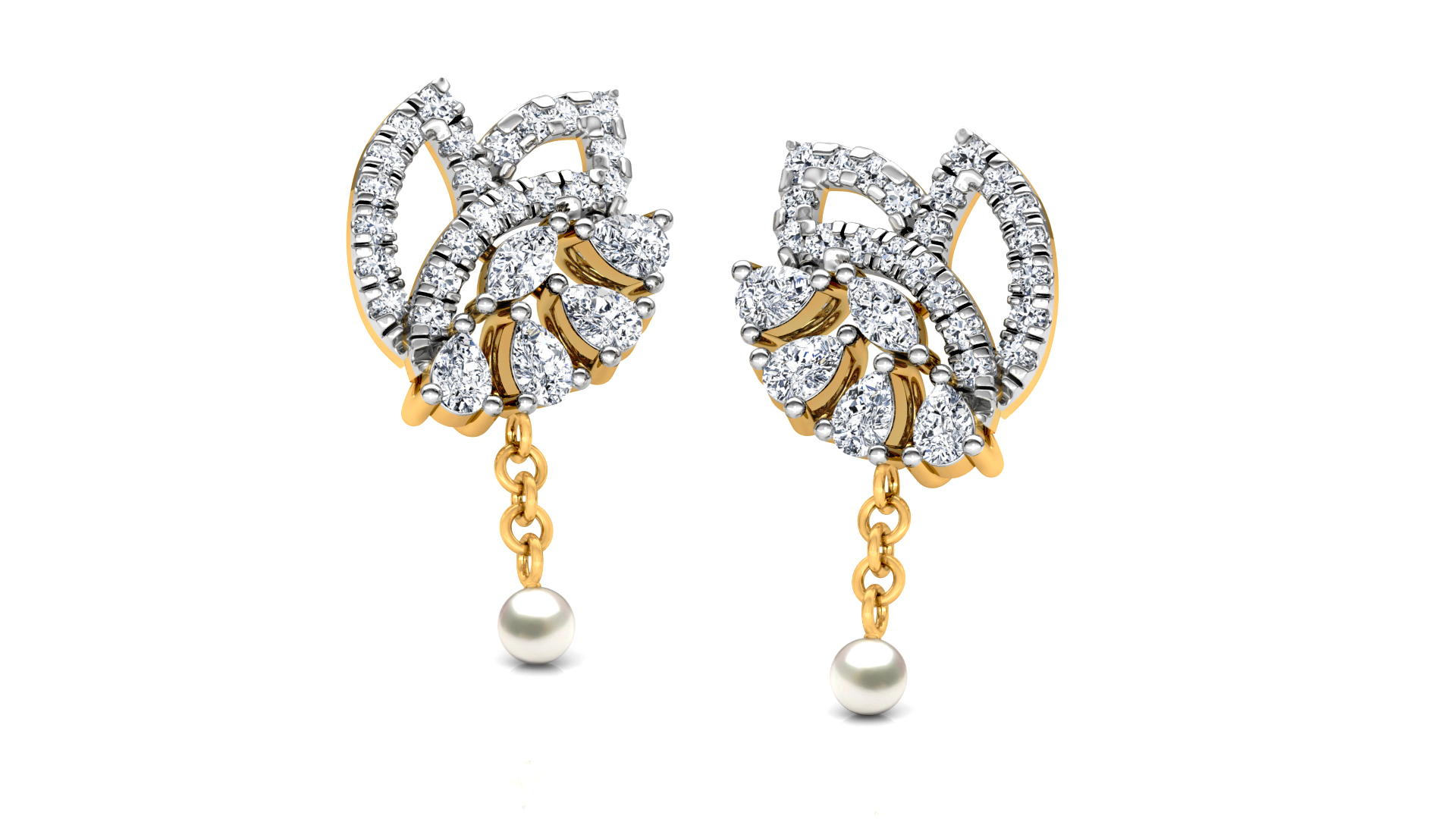 Designer Trendy Gold Diamond Earring