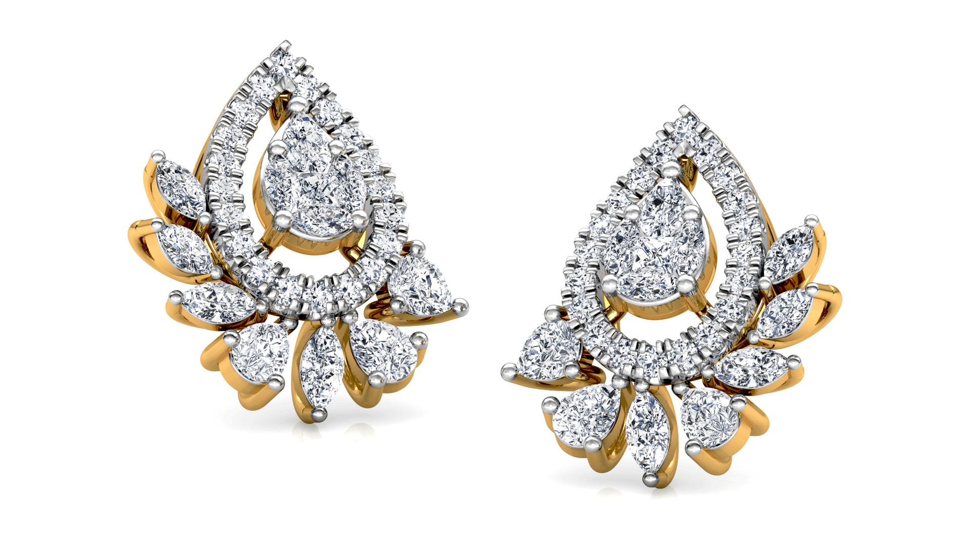 Designer Gold Trendy Diamond Earring