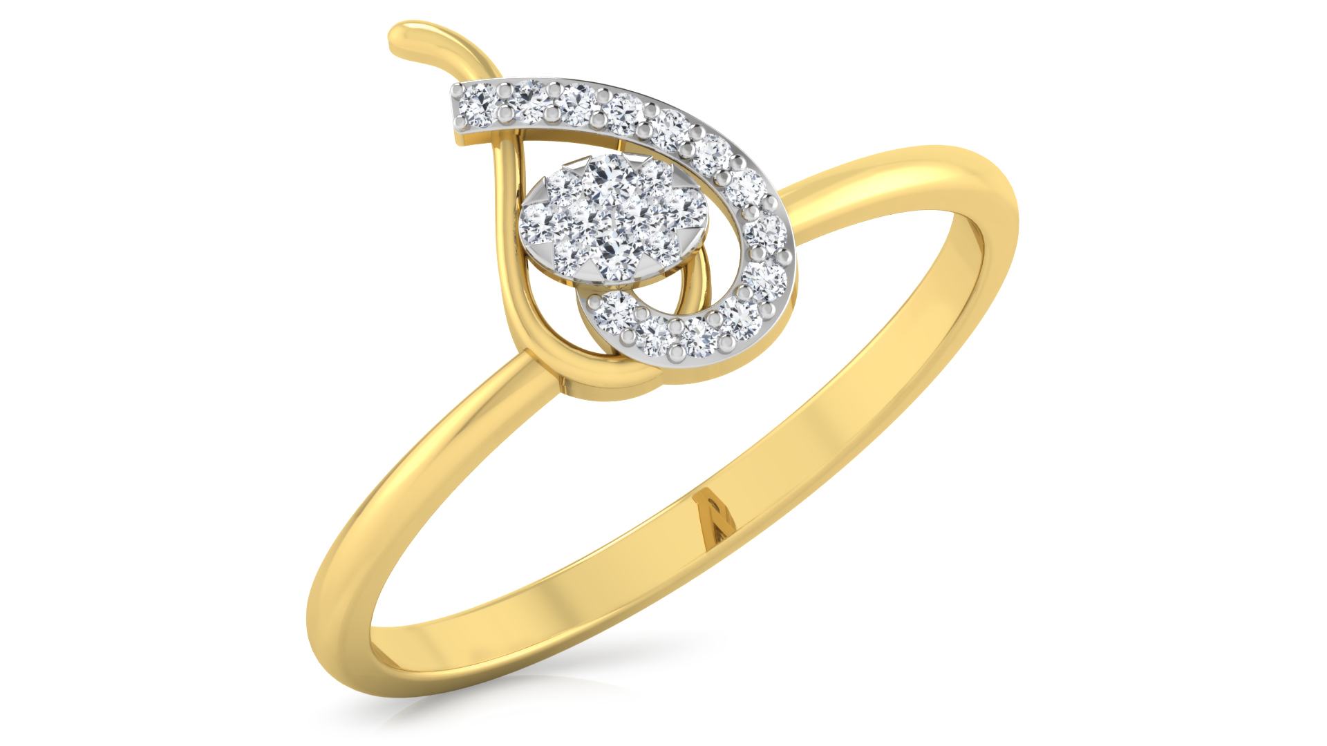 Designer Stylish 18 K Gold Diamond Ring for Women and Girls