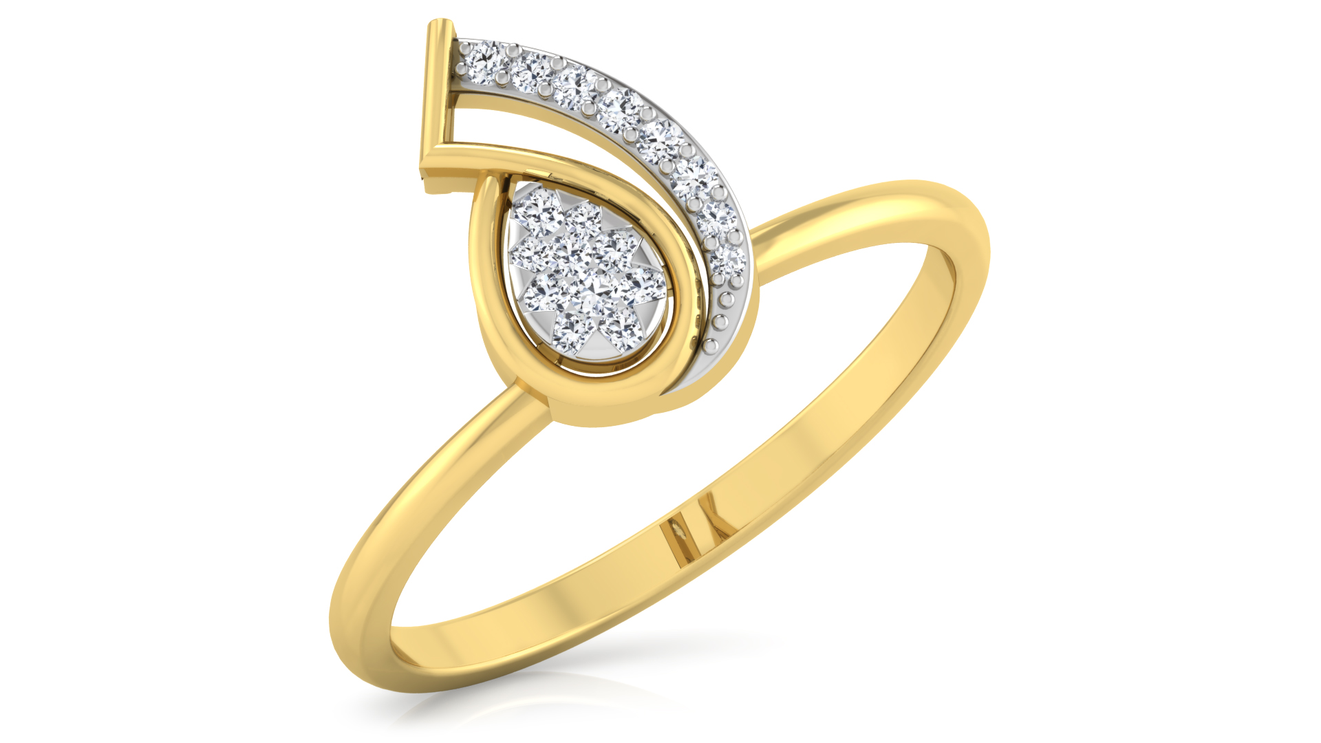 Designer Stylish 18 K Gold Diamond Ring for Women and Girls