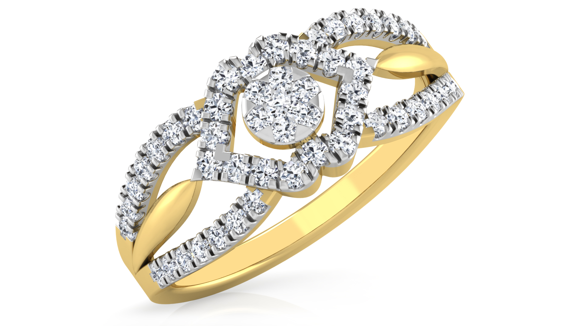 Designer Stylish 18 K Gold Diamond Ring for Women and Girls