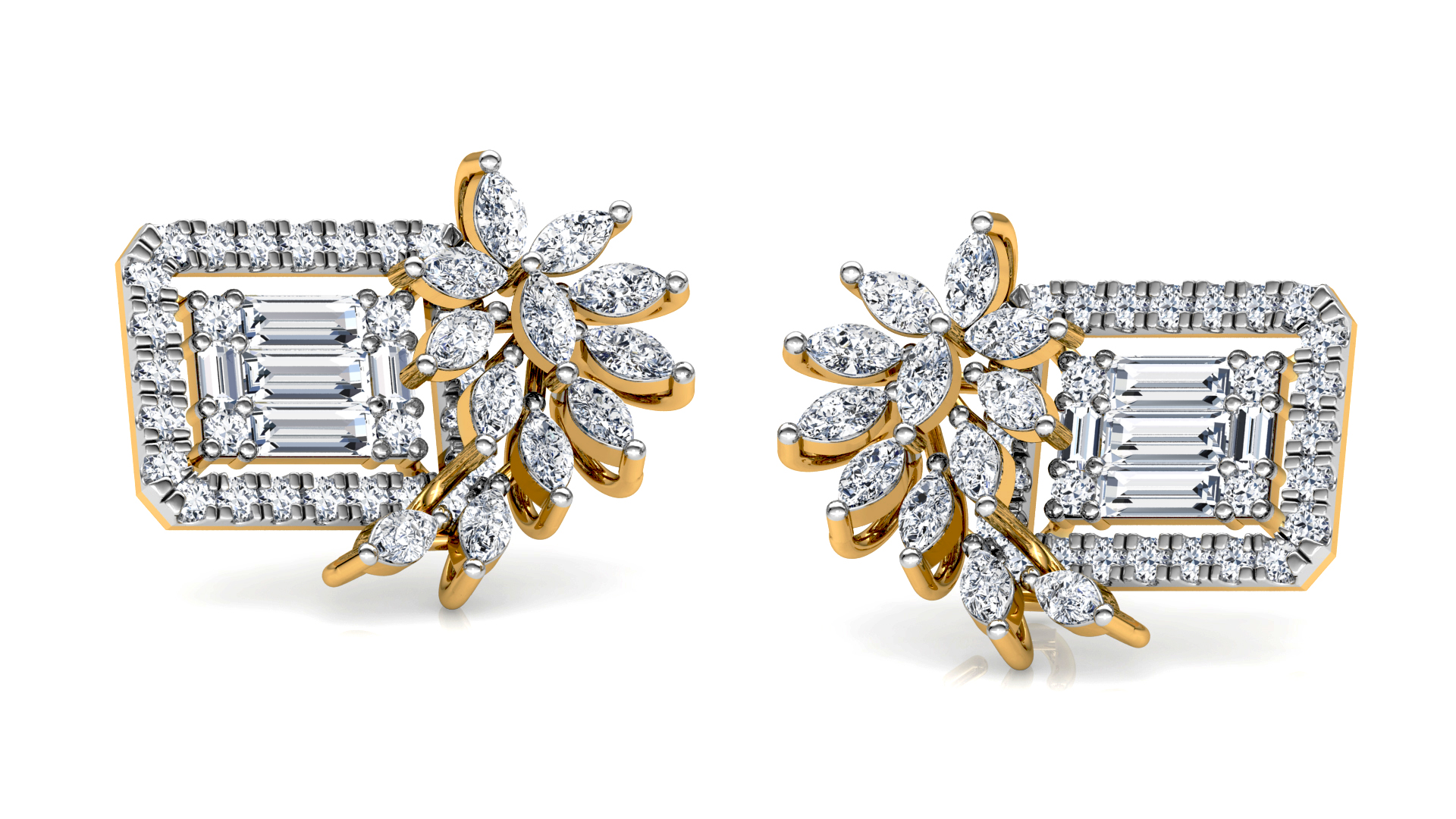 Designer Trendy Gold Diamond Earring