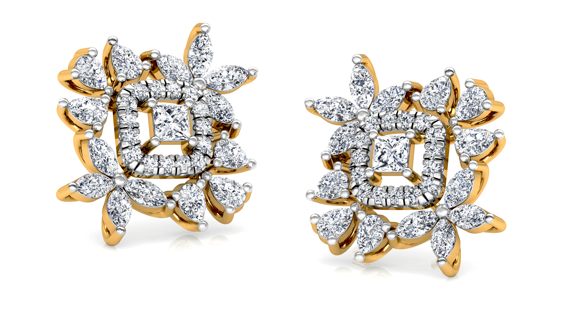 Designer Trendy Gold Diamond Earring