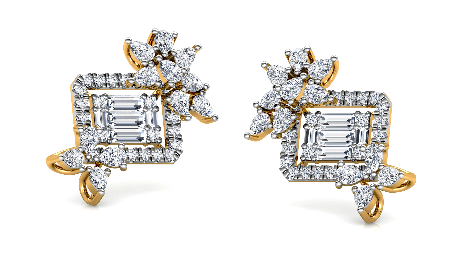 Designer Trendy Gold Diamond Earring