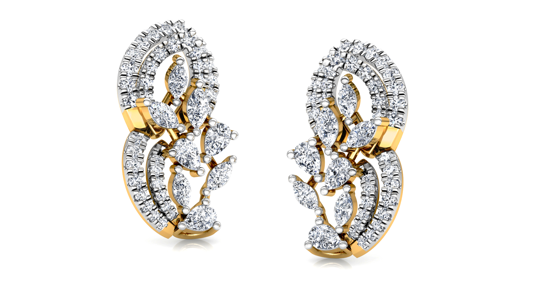 Designer Trendy Gold Diamond Earring