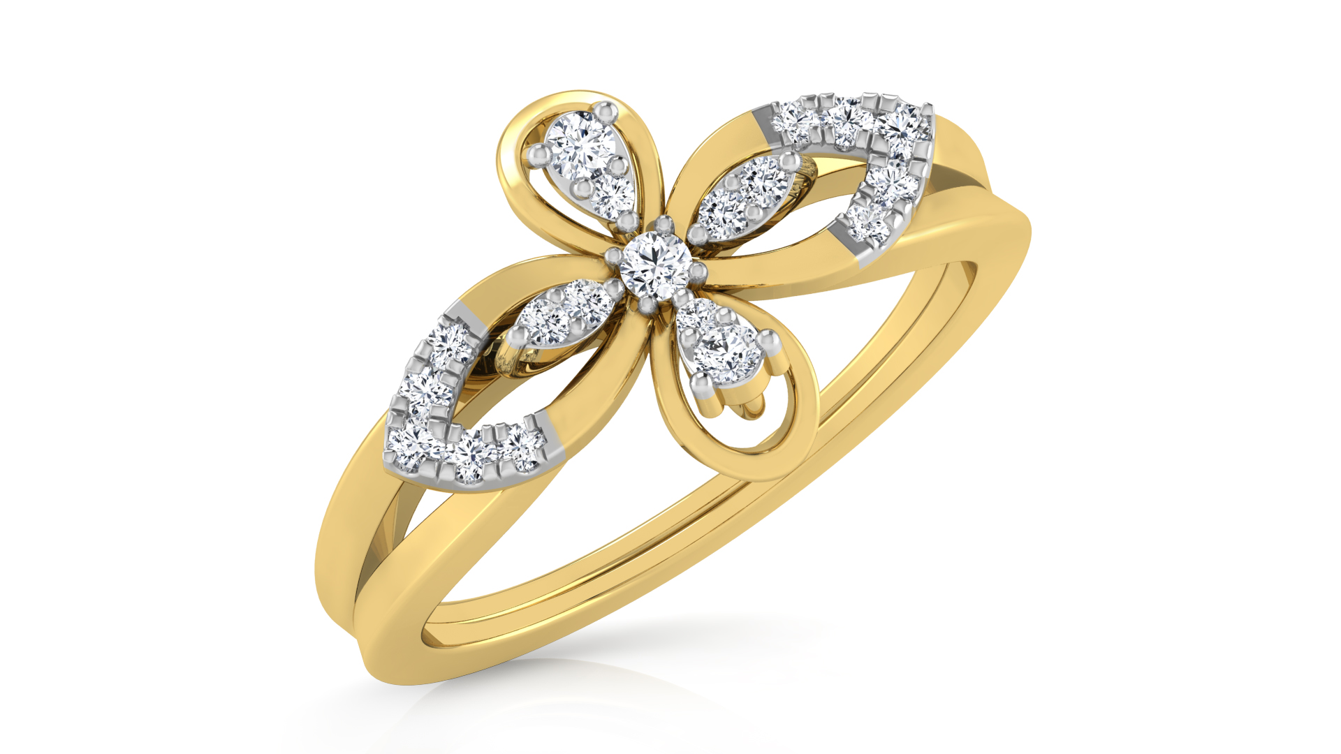 Designer Stylish 18 K Gold Diamond Ring for Women and Girls