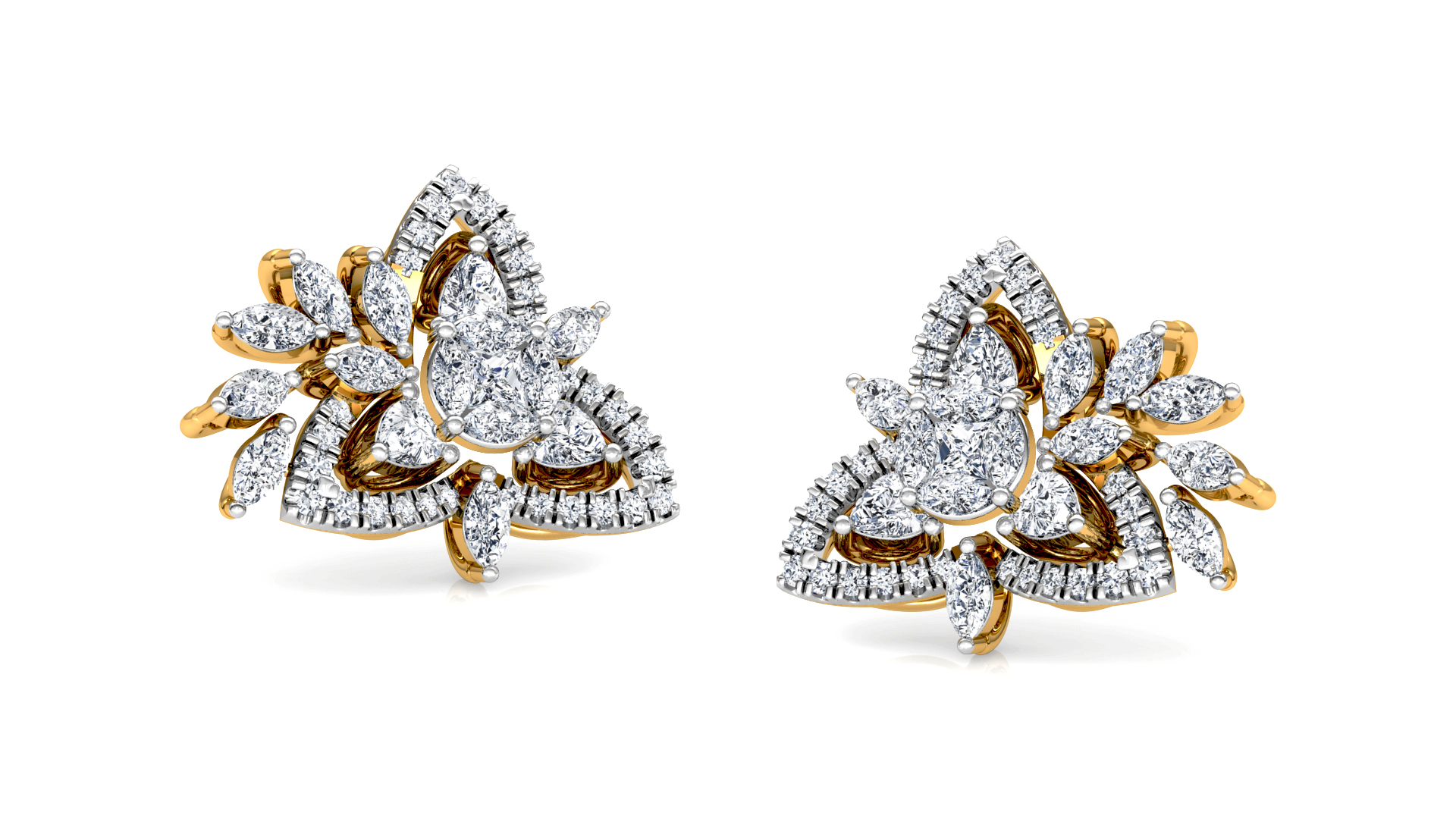 Designer Gold Trendy Diamond Earring