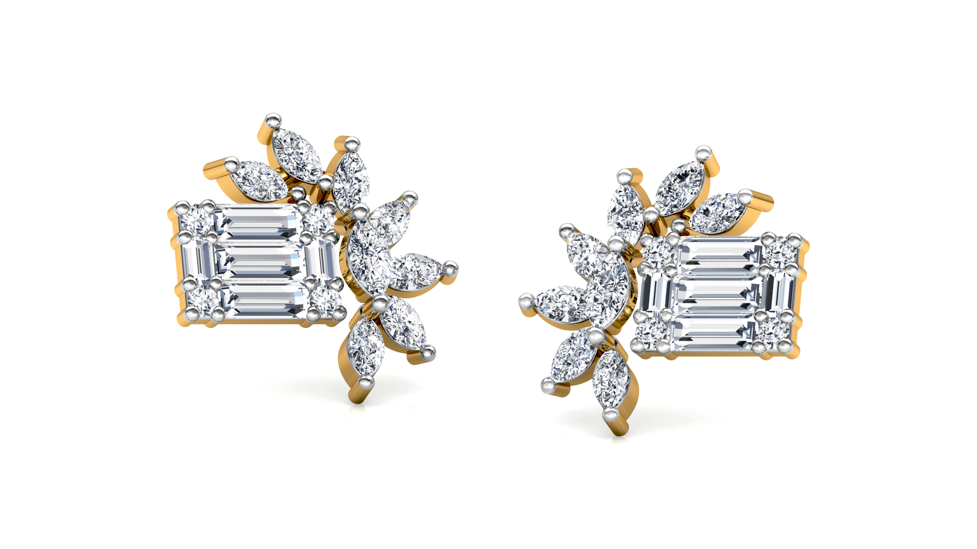 Designer Trendy Gold Diamond Earring