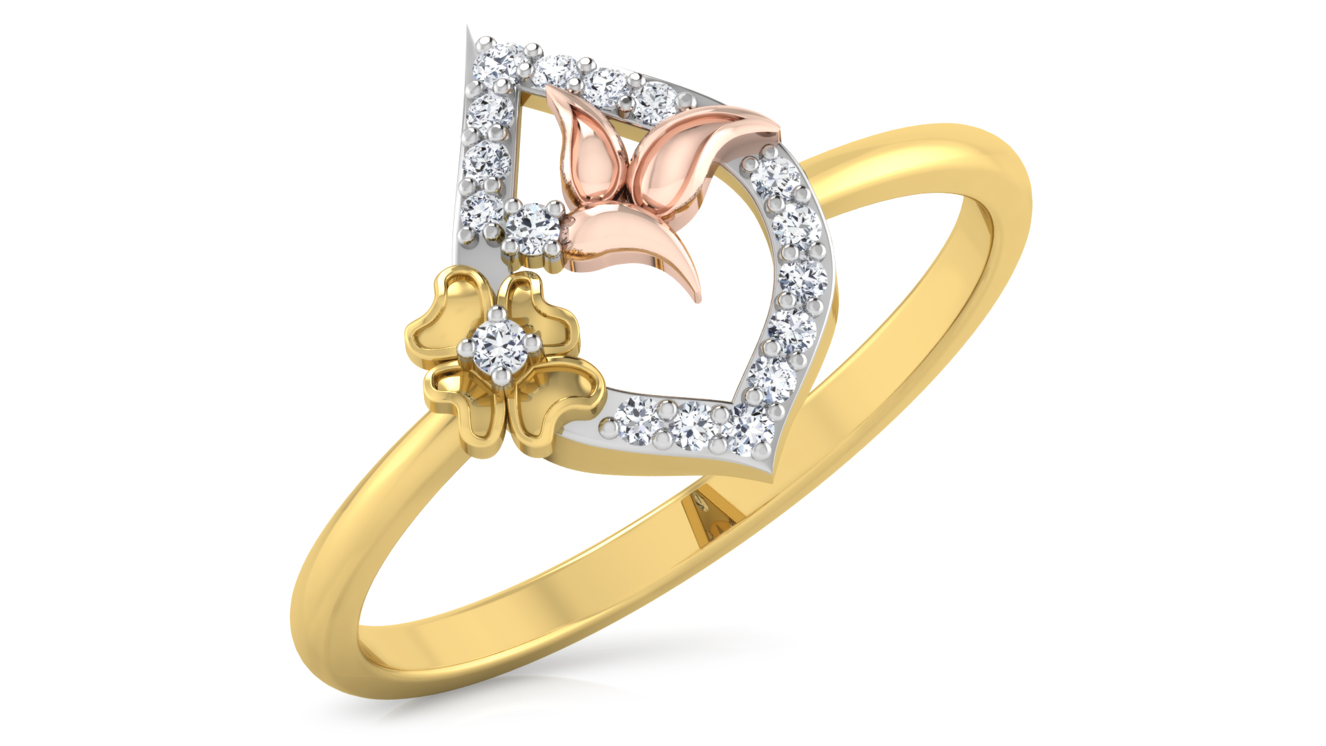 Designer Stylish 18 K Gold Diamond Ring for Women and Girls