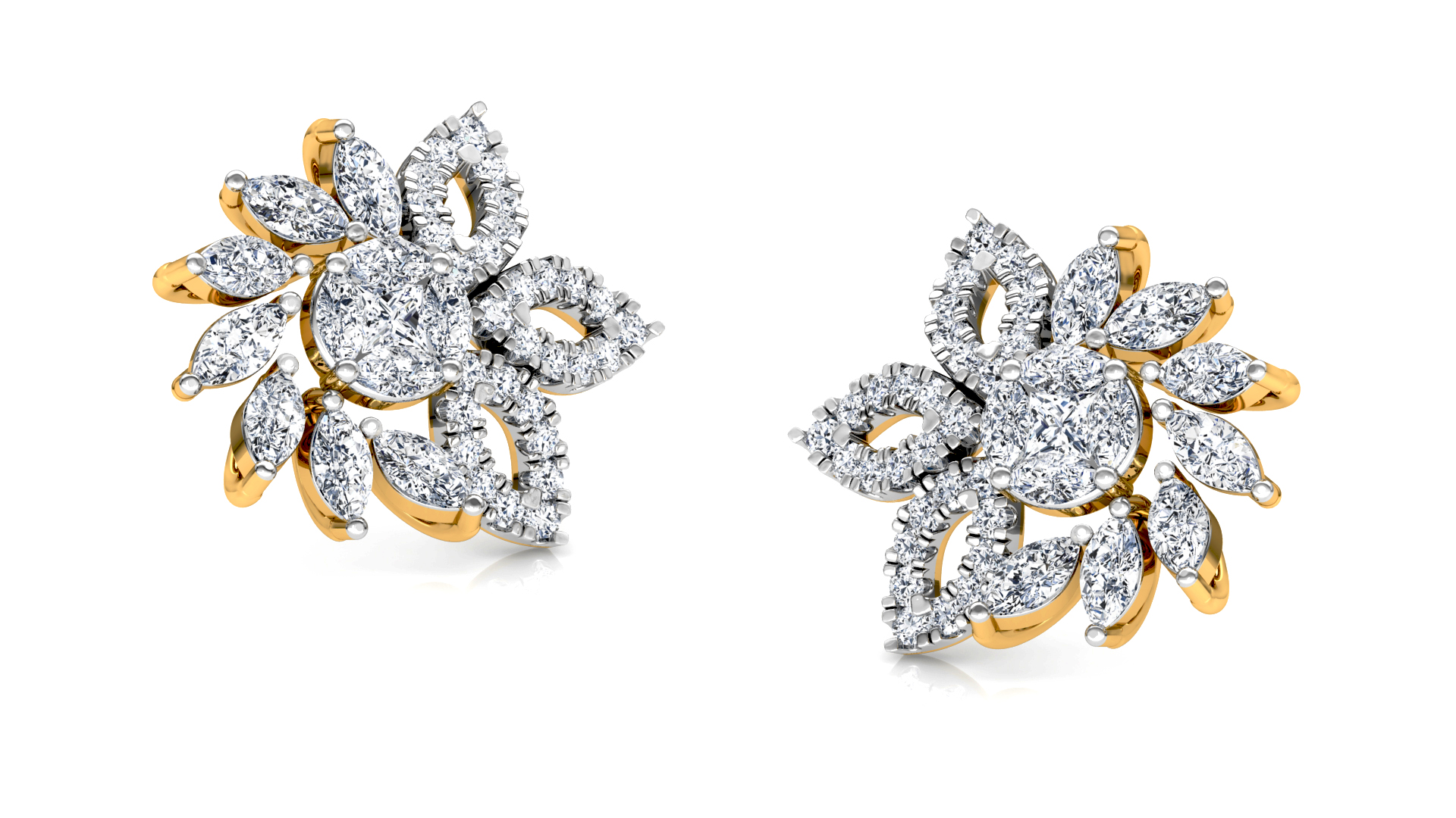 Designer Gold Trendy Diamond Earring