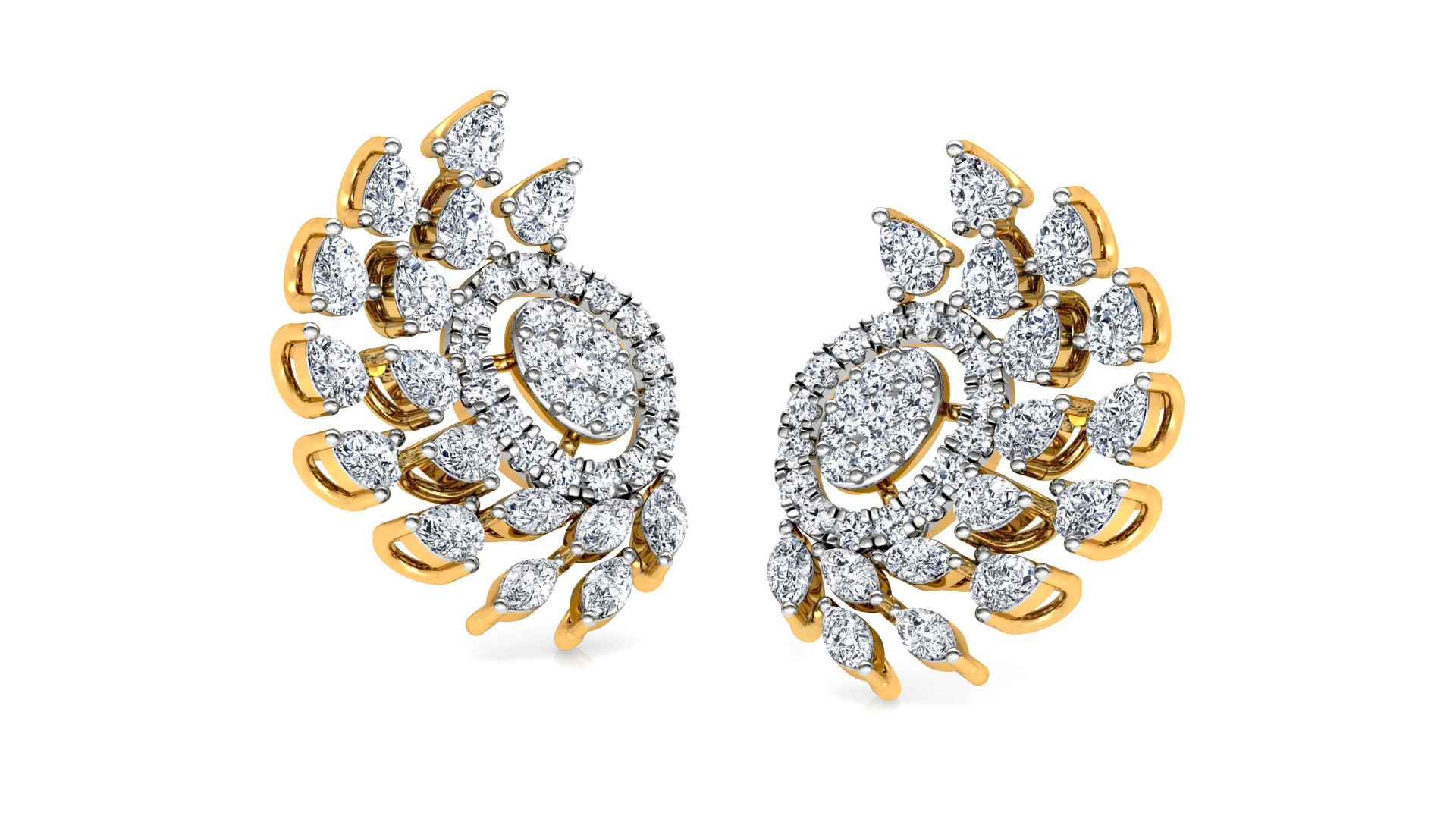 Designer Trendy Gold Diamond Earring
