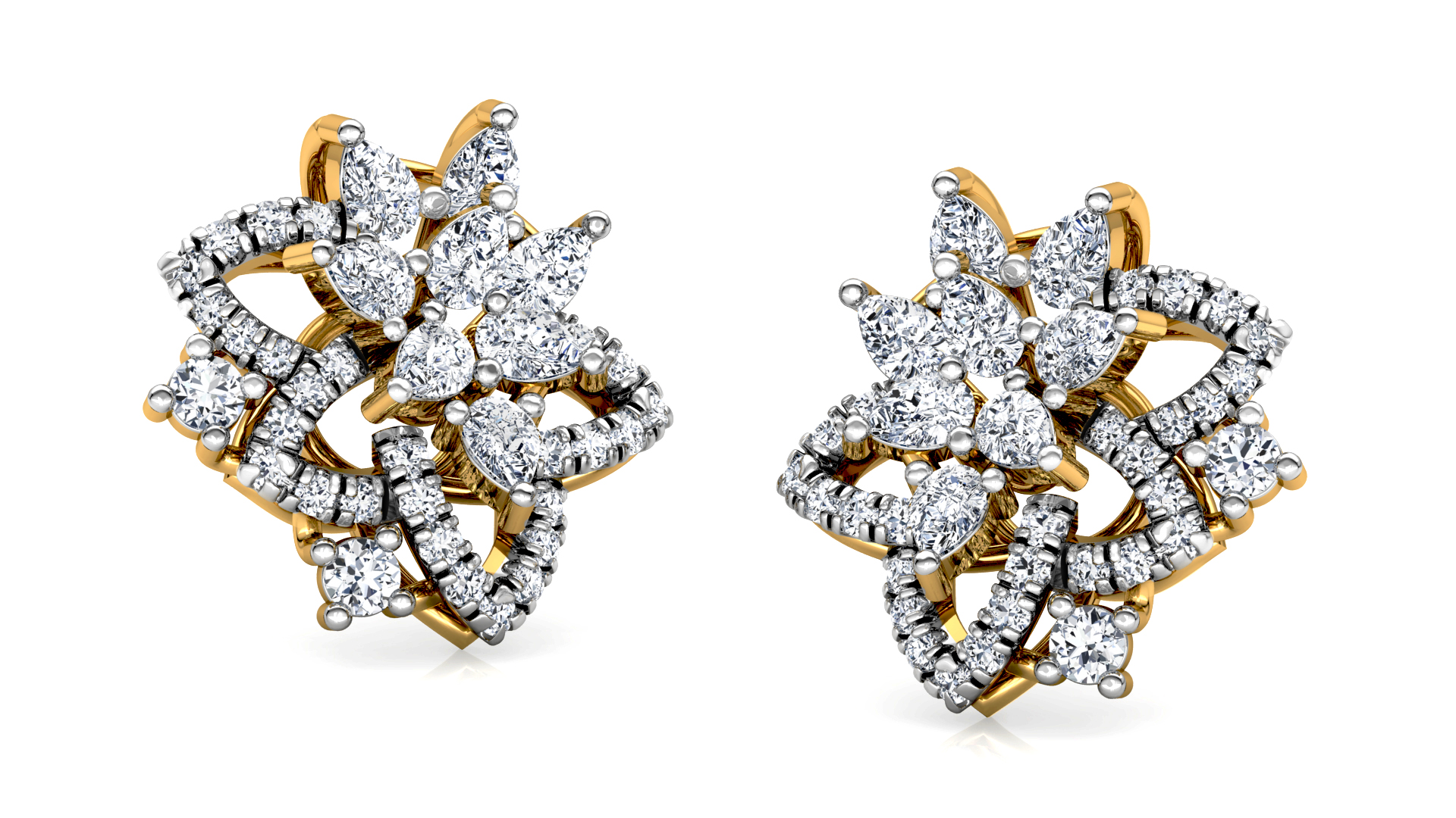 Designer Trendy Gold Diamond Earring