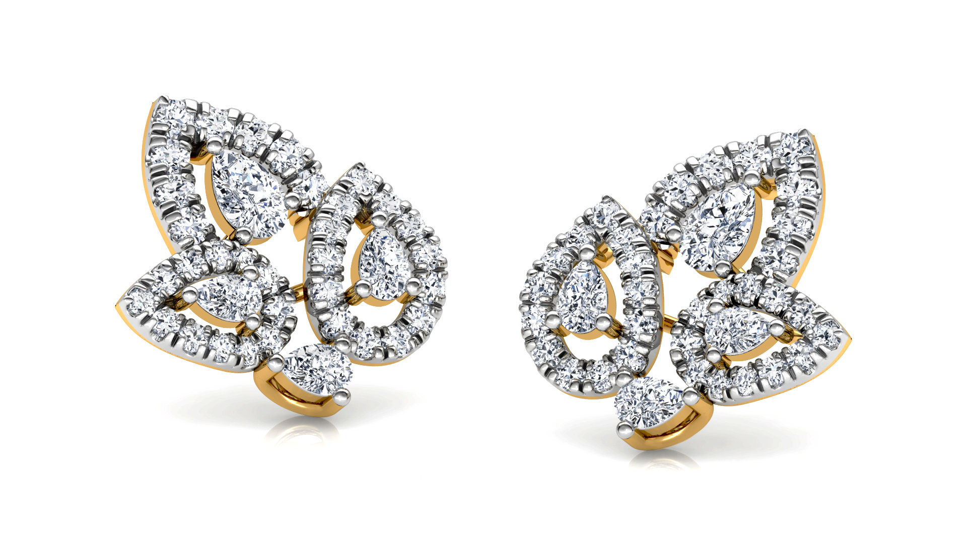 Designer Trendy Gold Diamond Earring