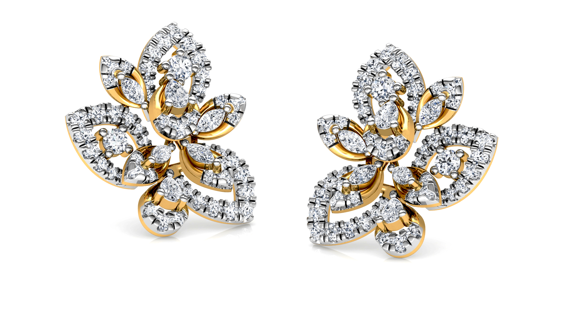 Designer Trendy Gold Diamond Earring