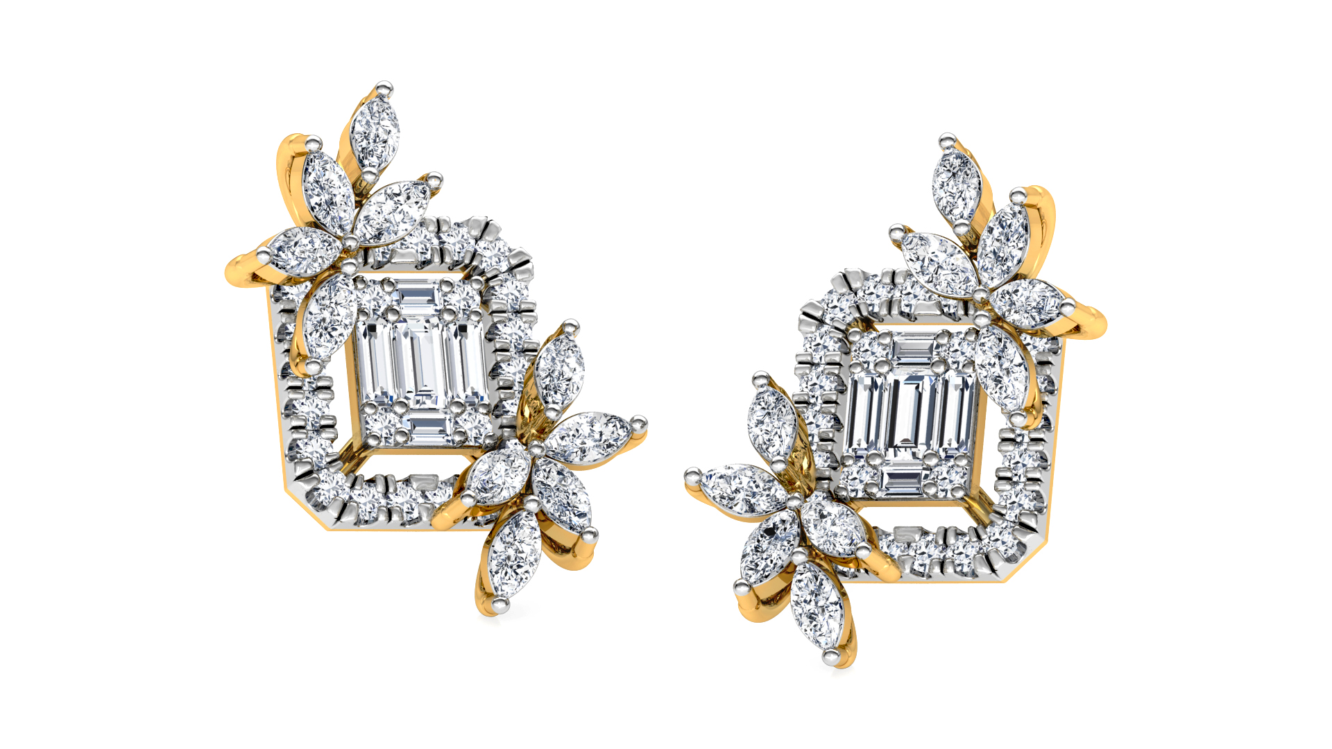 Designer Trendy Gold Diamond Earring
