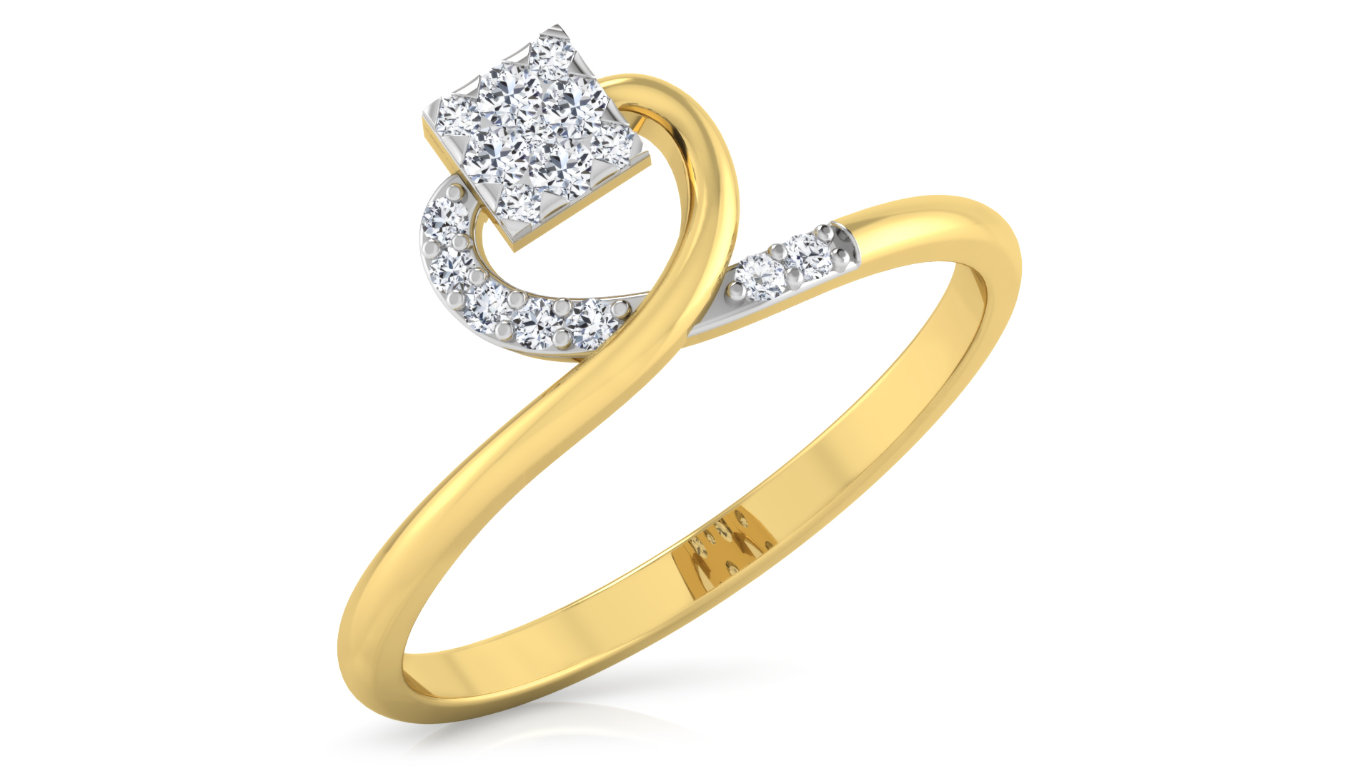 Designer Stylish 18 K Gold Diamond Ring for Women and Girls