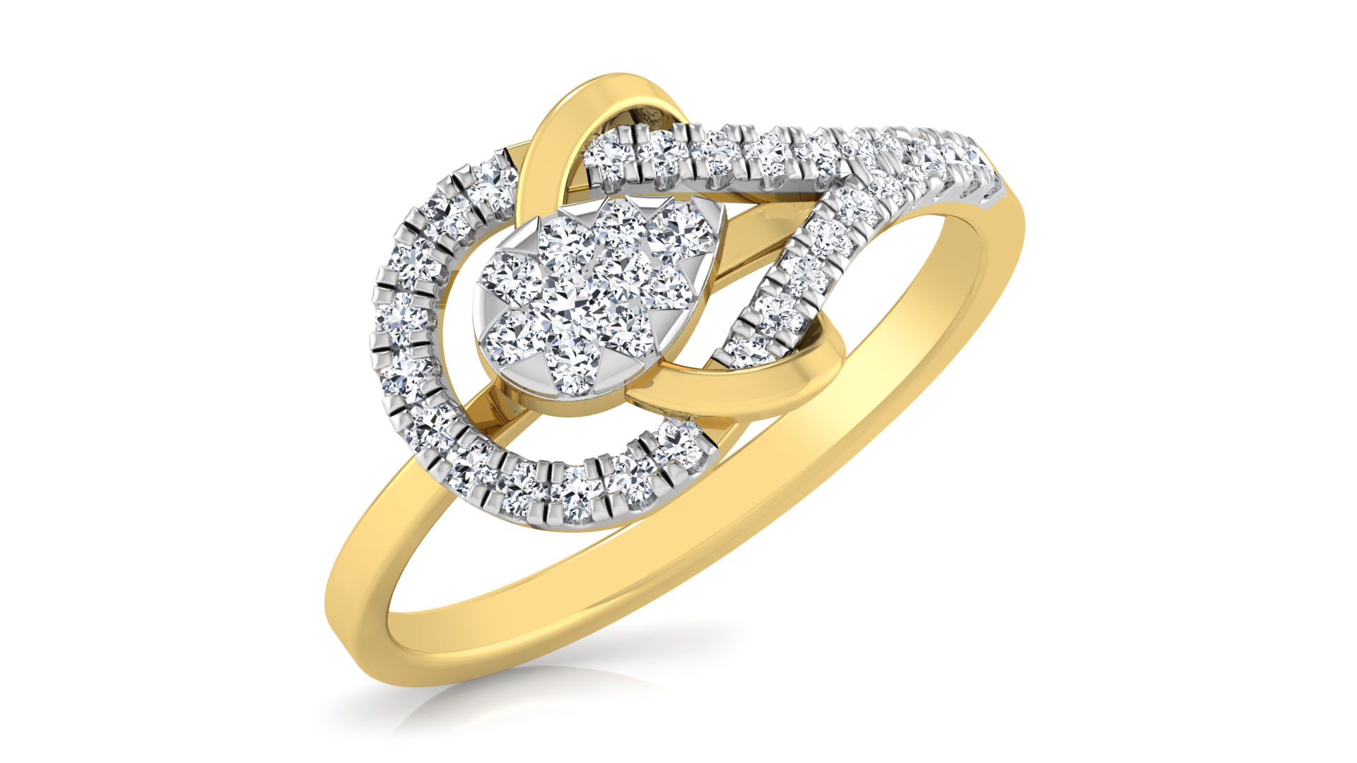Designer Stylish 18 K Gold Diamond Ring for Women and Girls
