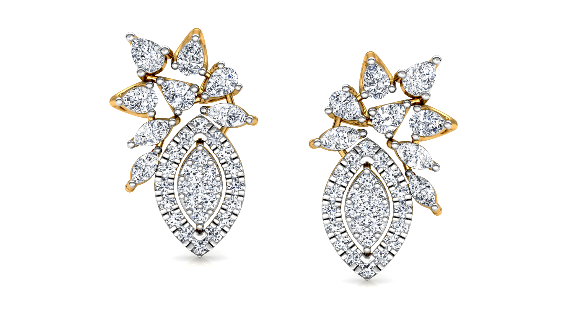 Designer Trendy Gold Diamond Earring