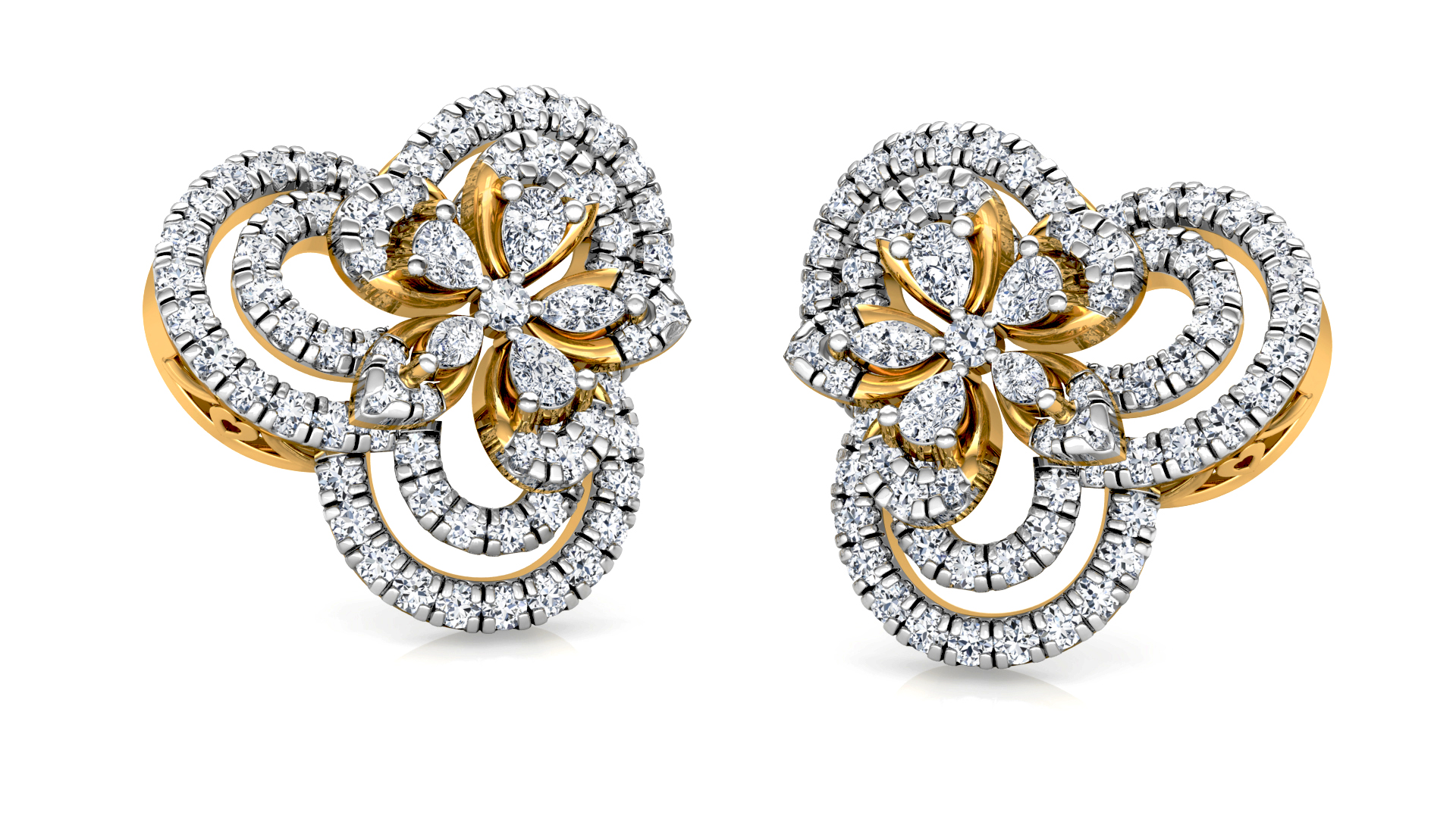 Designer Trendy Gold Diamond Earring