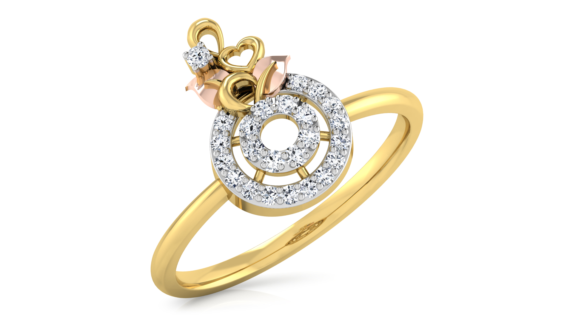 Designer Stylish 18 K Gold Diamond Ring for Women and Girls