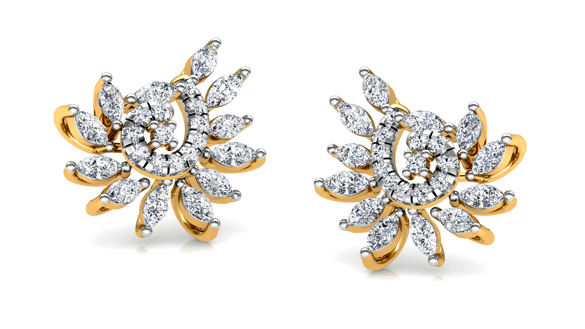 Designer Trendy Gold Diamond Earring