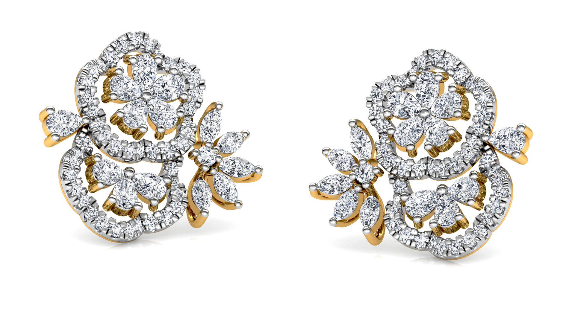 Designer Trendy Gold Diamond Earring