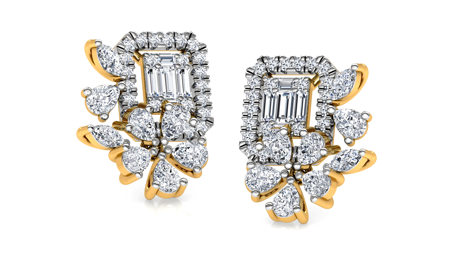 Designer Trendy Gold Diamond Earring