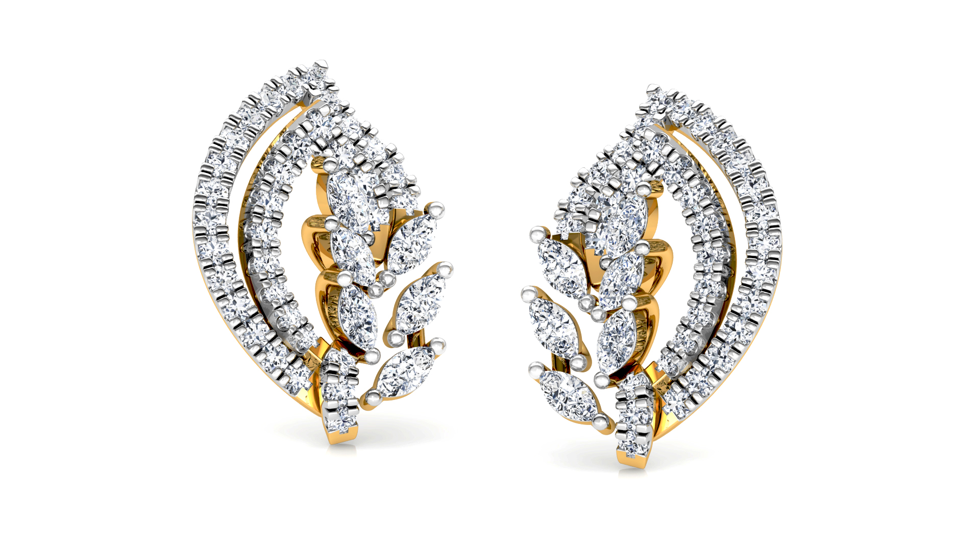 Designer Trendy Gold Diamond Earring