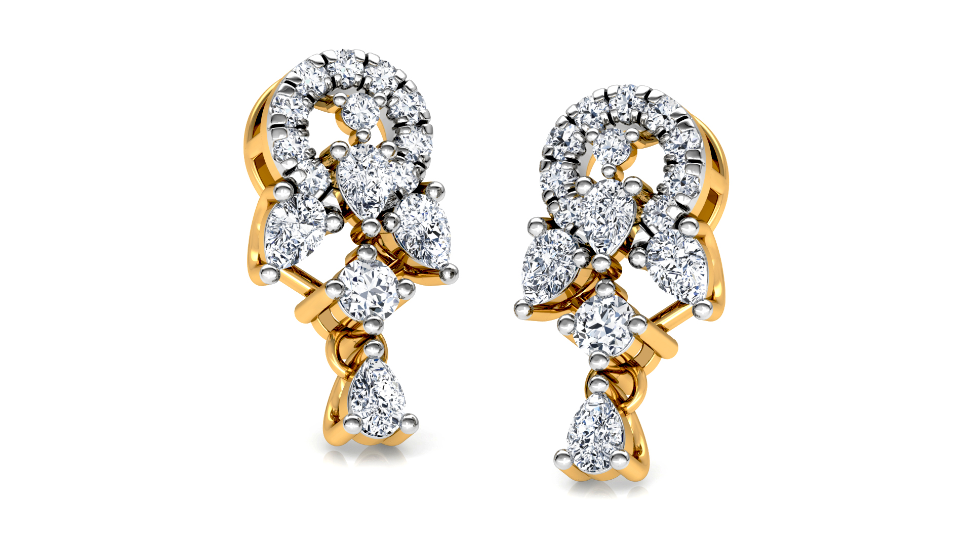 Designer Trendy Gold Diamond Earring
