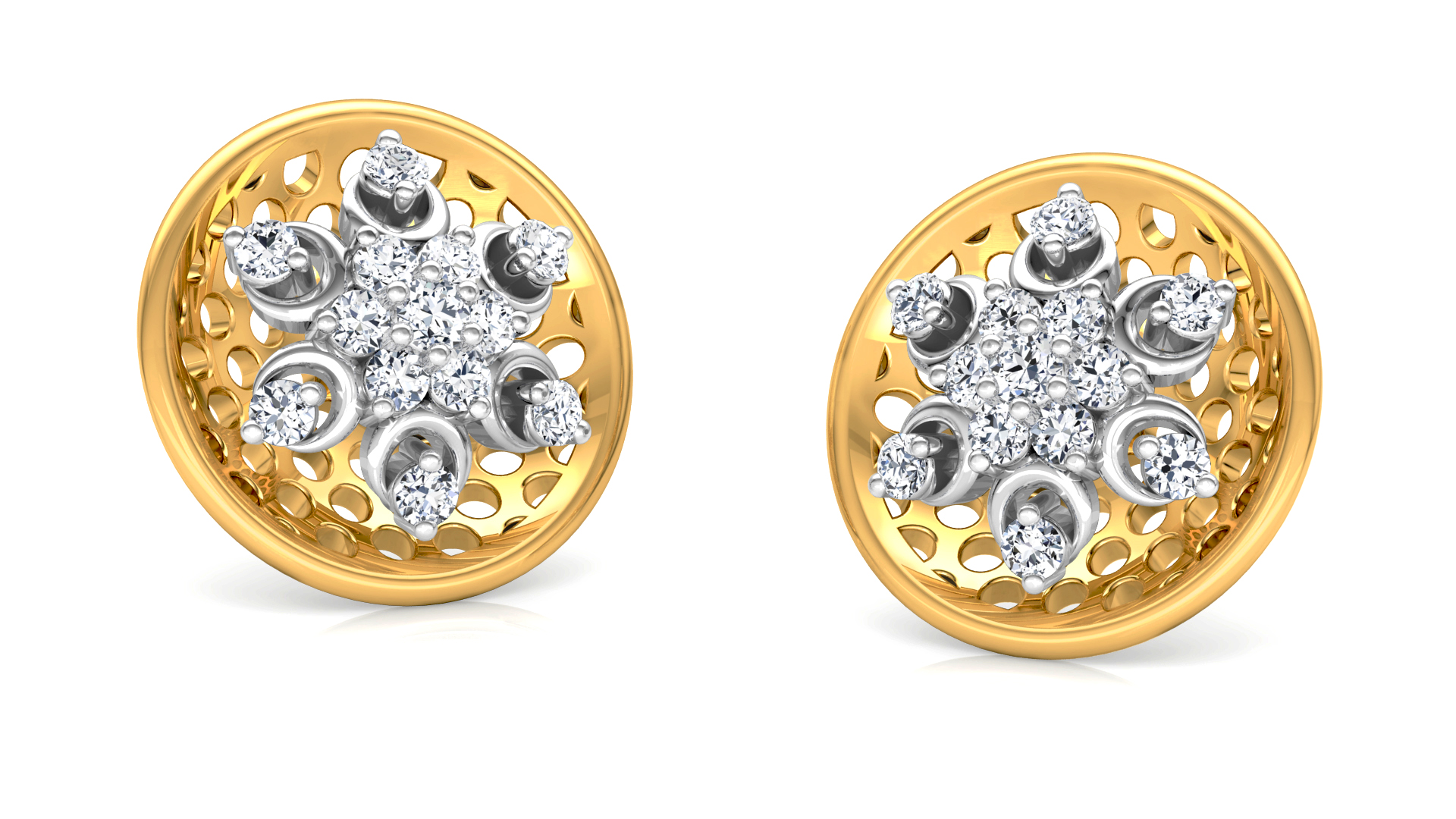 Designer Gold Trendy Diamond Earring