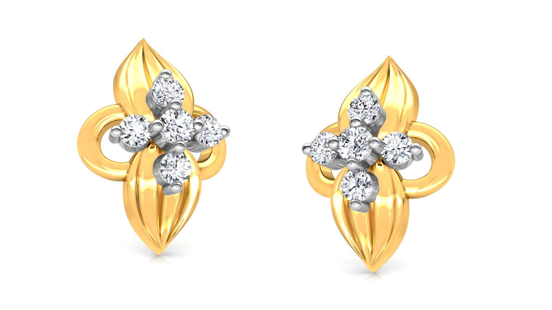 Designer Gold Trendy Diamond Earring